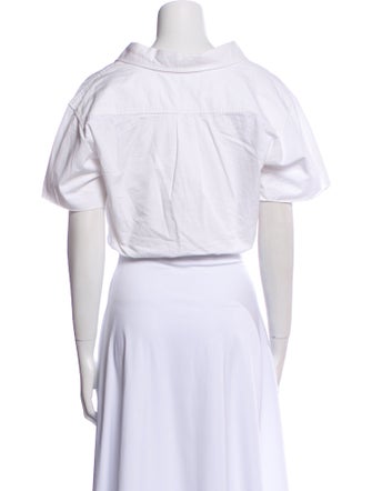 Alexander Wang Cowl Neck Short Sleeve Crop Top