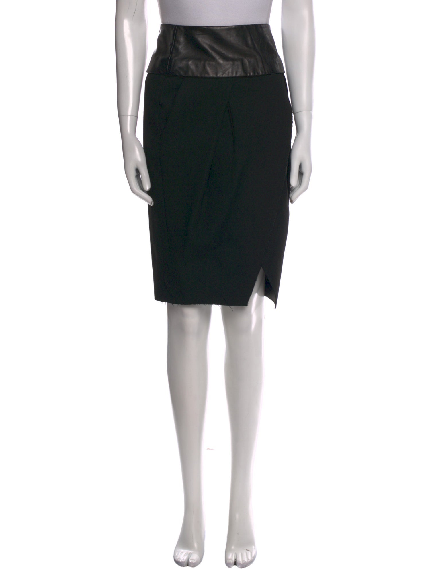 Alexander Wang Leather Trim Embellishment Knee-Length Skirt