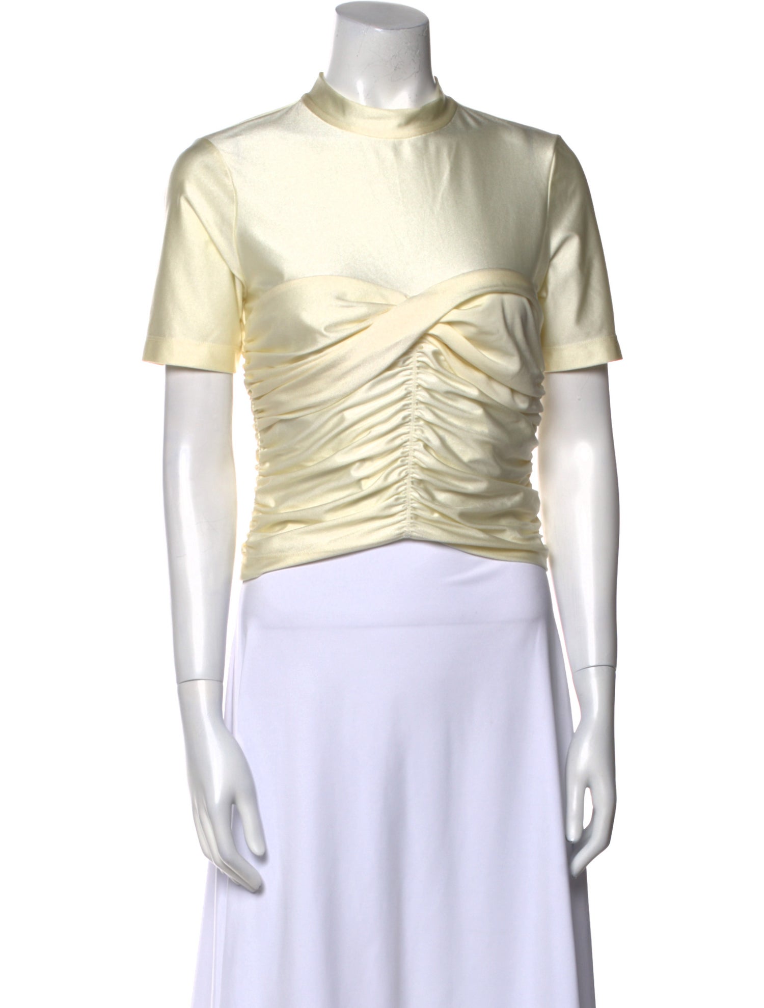 Alexander Wang Mock Neck Short Sleeve Crop Top