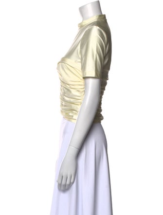 Alexander Wang Mock Neck Short Sleeve Crop Top