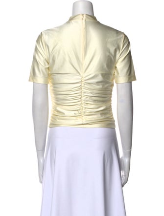 Alexander Wang Mock Neck Short Sleeve Crop Top