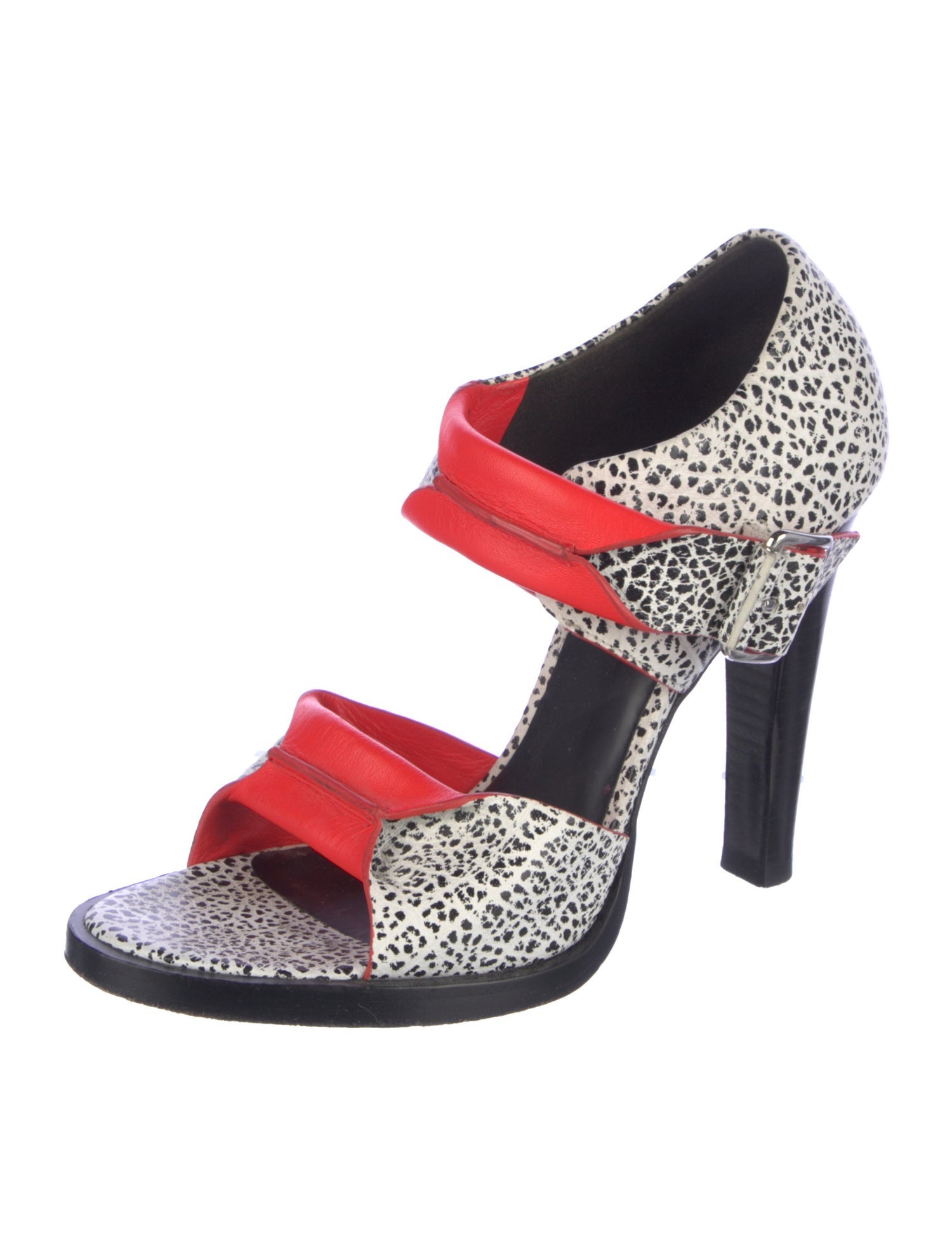 Alexander Wang Leather Animal Print Sandals