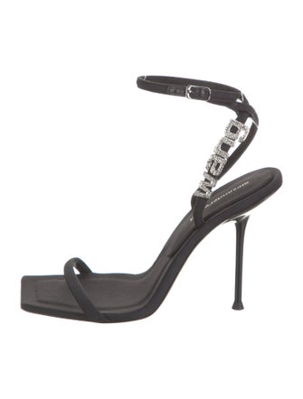 Alexander Wang Satin Crystal Embellishments Sandals