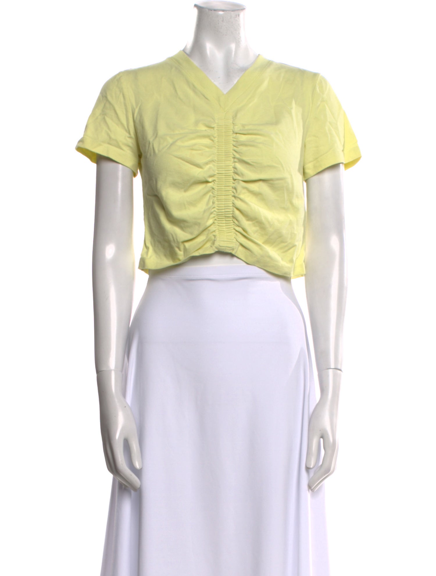 Alexander Wang V-Neck Short Sleeve Crop Top