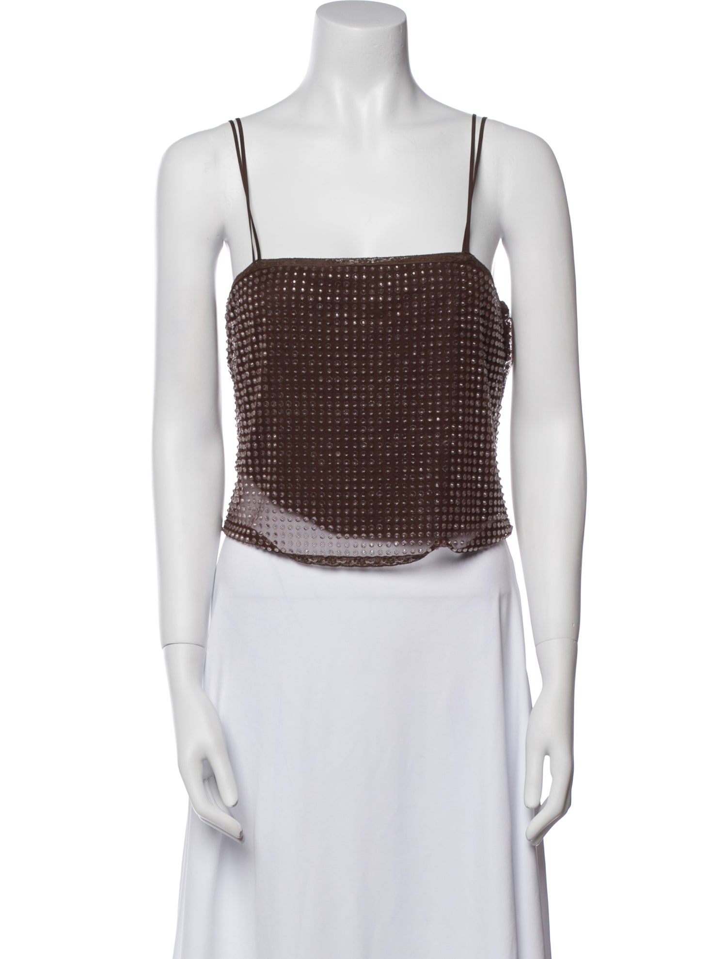 Alexander Wang Square Neckline Sleeveless Crop Top
