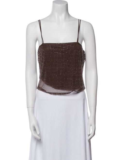 Alexander Wang Square Neckline Sleeveless Crop Top