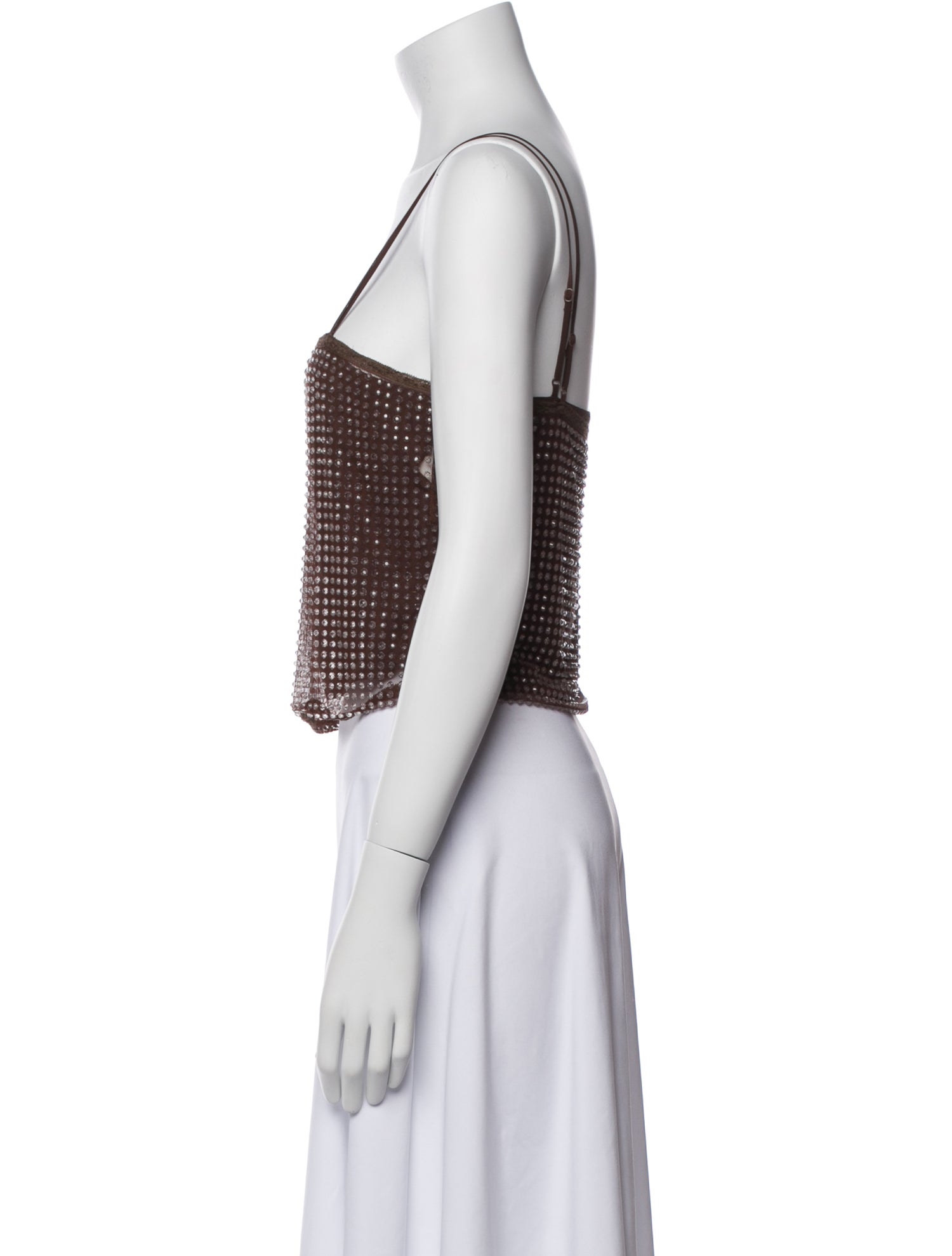 Alexander Wang Square Neckline Sleeveless Crop Top