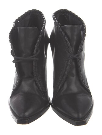 Alexander Wang Leather Whipstitch Trim Lace-Up Boots