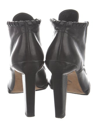 Alexander Wang Leather Whipstitch Trim Lace-Up Boots