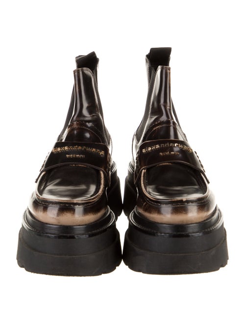 Alexander Wang Leather Colorblock Pattern Chelsea Boots