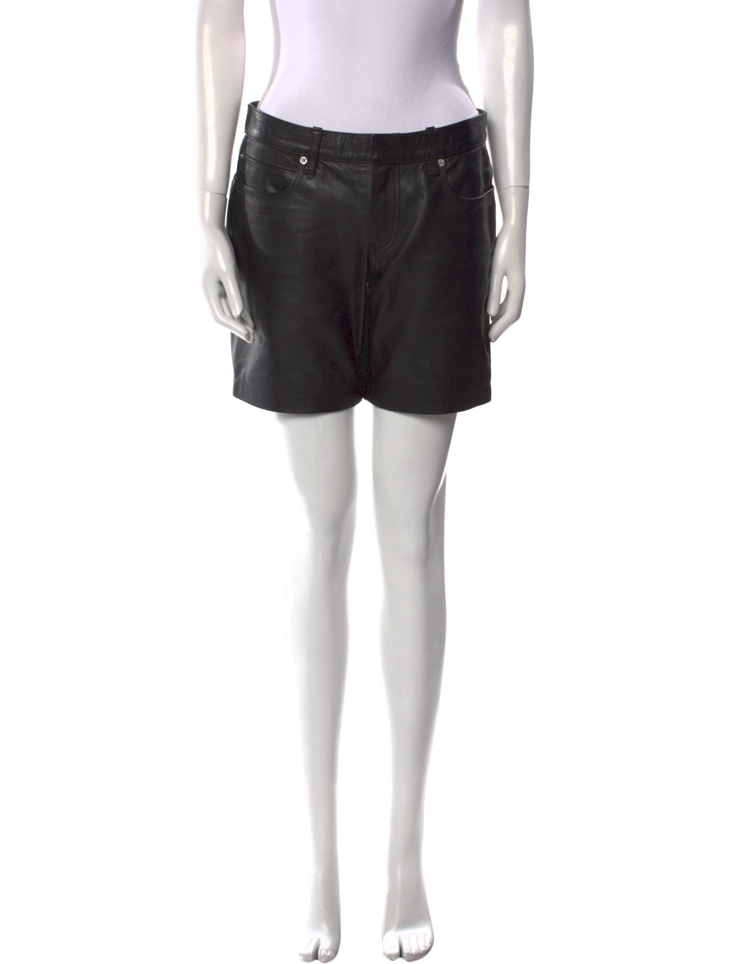 Alexander Wang Calf Leather Mini Shorts