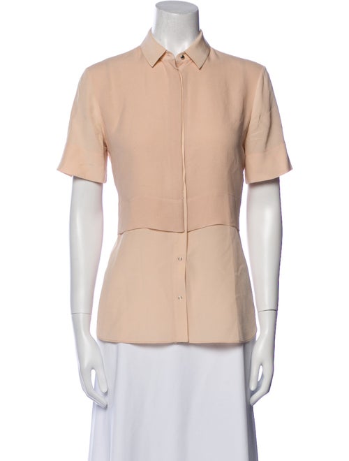Alexander Wang Silk Short Sleeve Button-Up Top