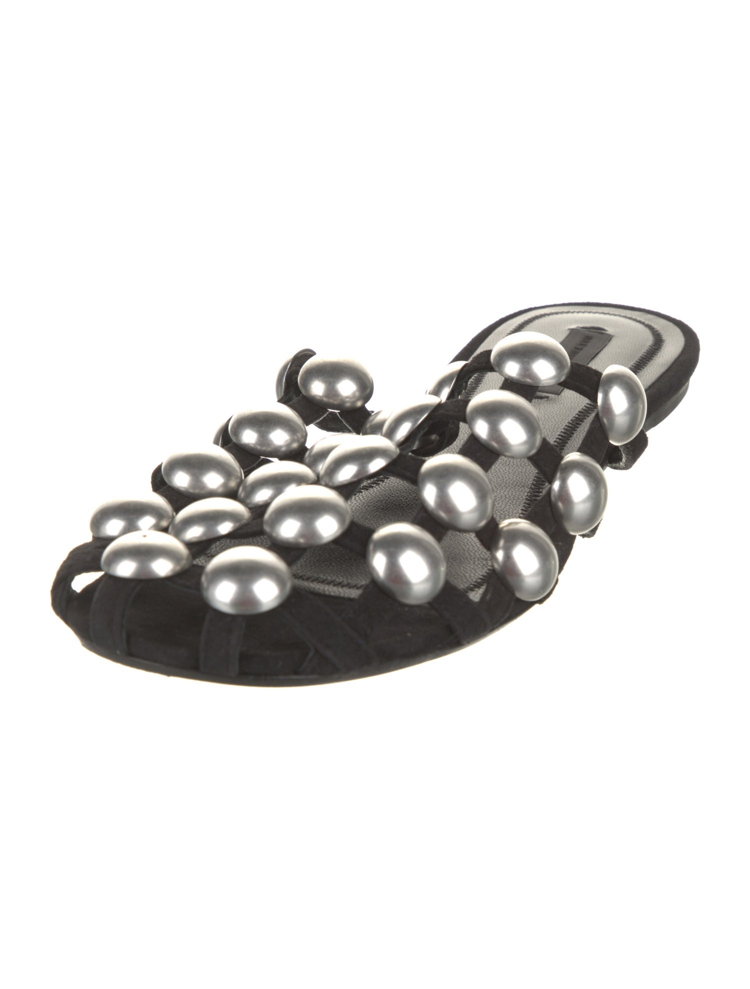 Alexander Wang Suede Studded Accents Slides