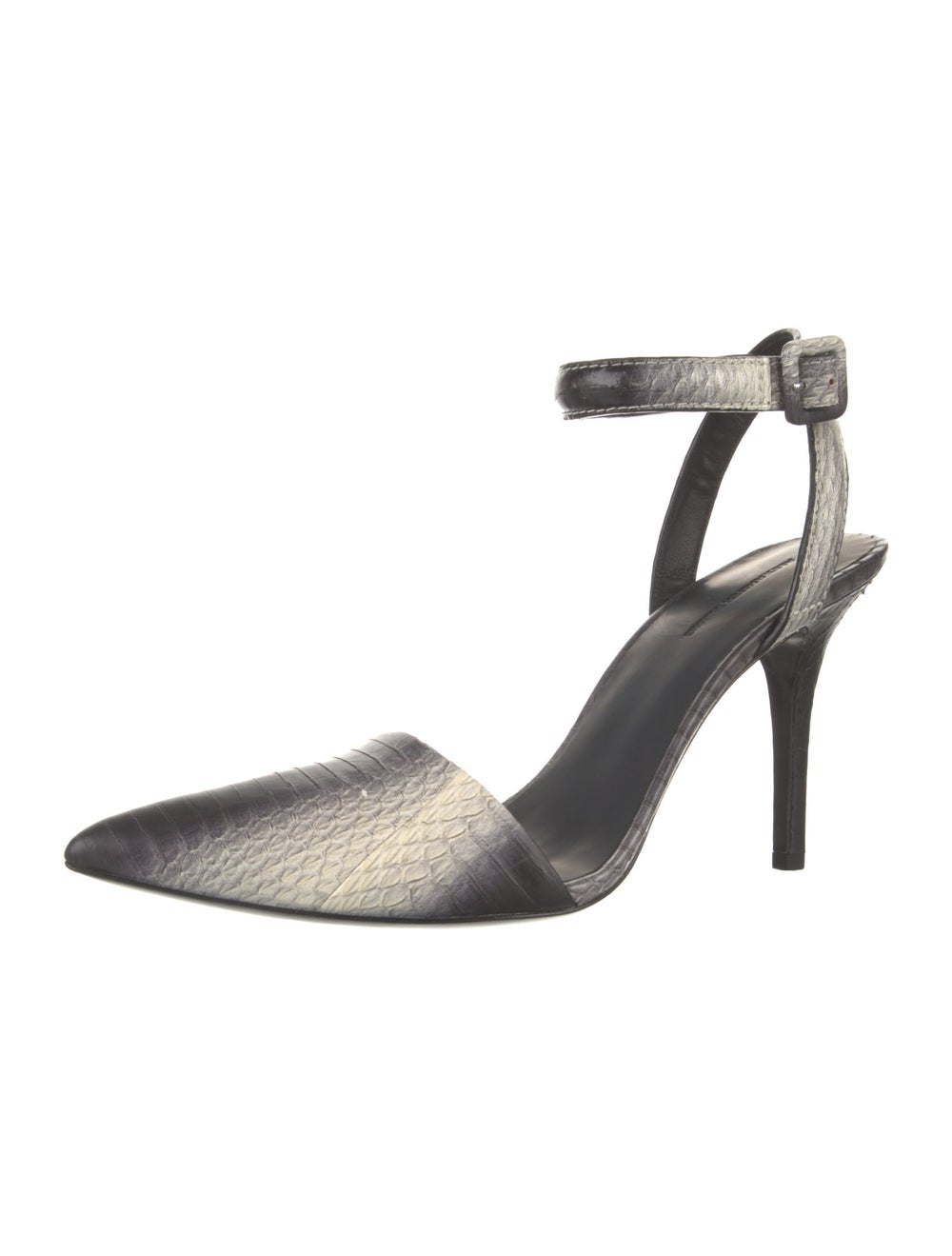 Alexander Wang Python Slingback Pumps Black Anima… - image 2