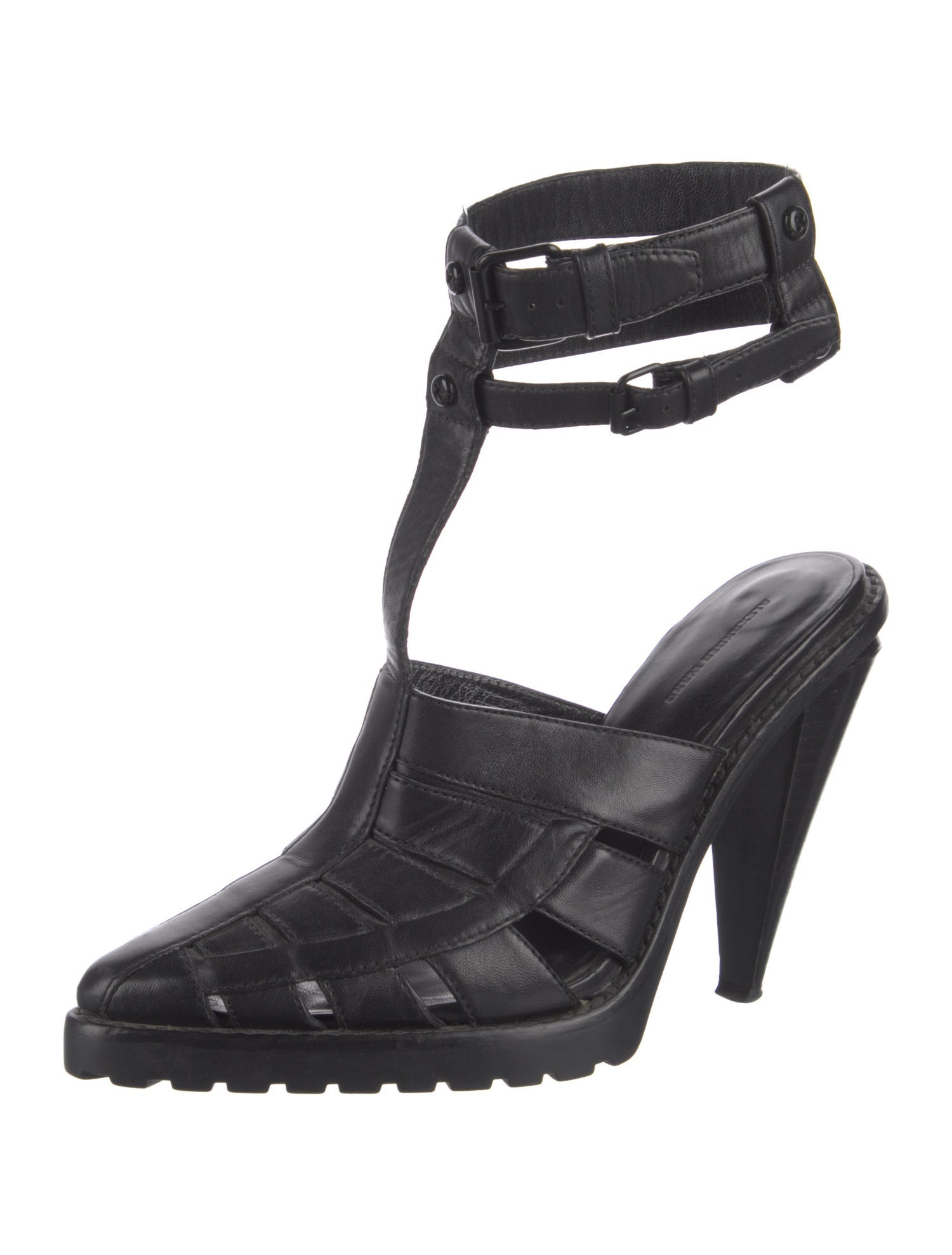 Alexander Wang Leather Printed T-Strap Pumps