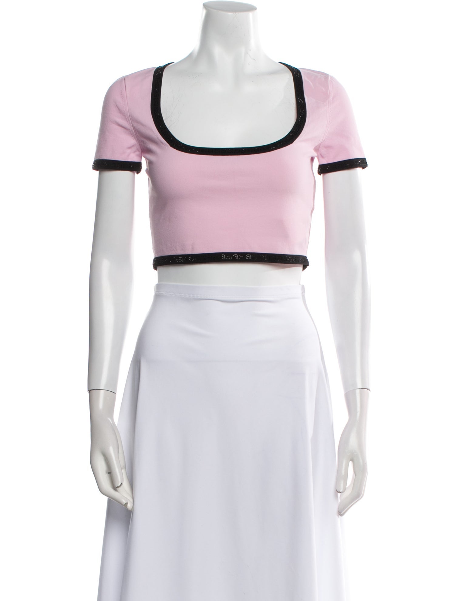 Alexander Wang Scoop Neck Short Sleeve Crop Top