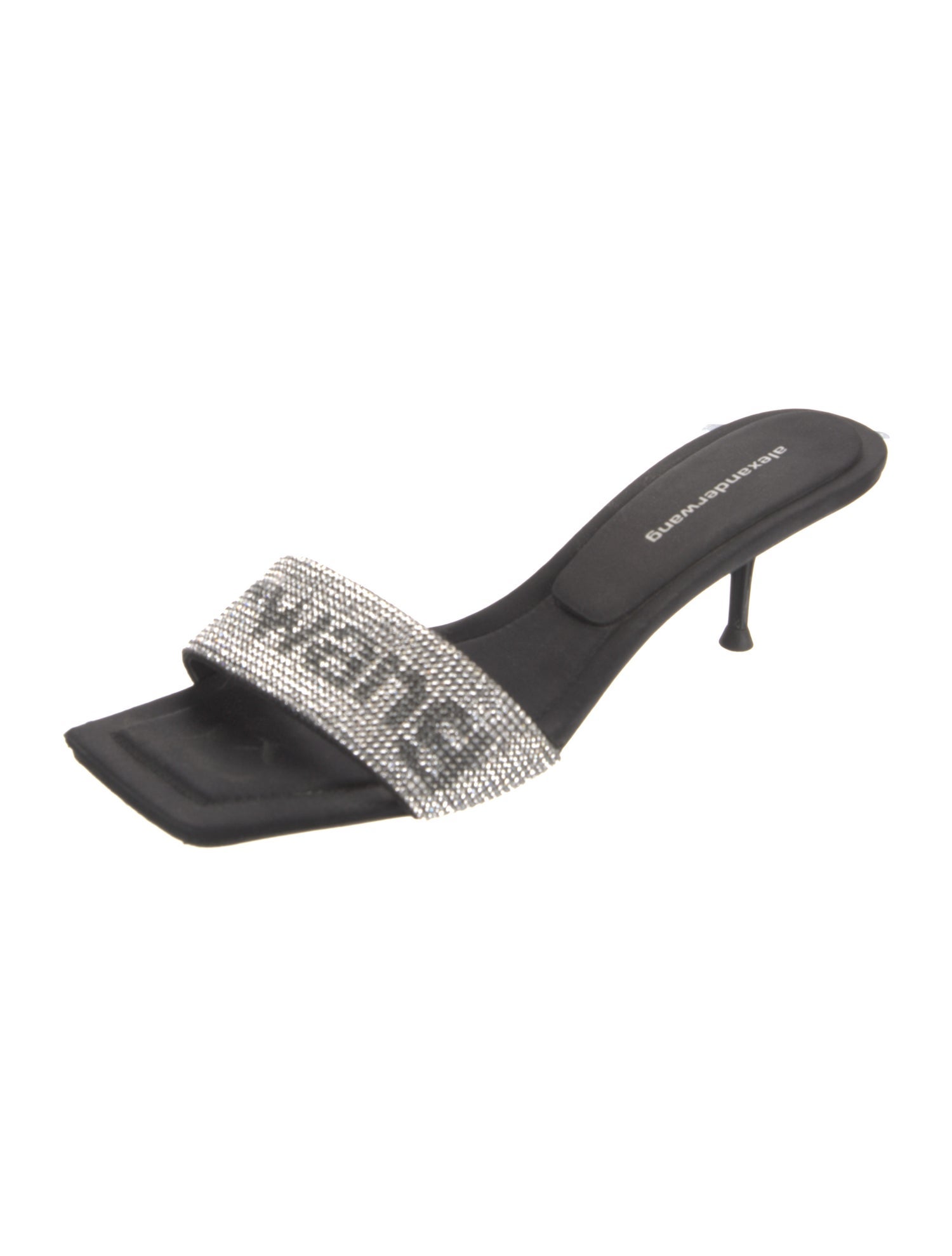 Alexander Wang Satin Graphic Print Slides