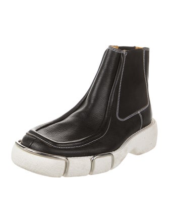 Alexander Wang Leather Colorblock Pattern Chelsea Boots