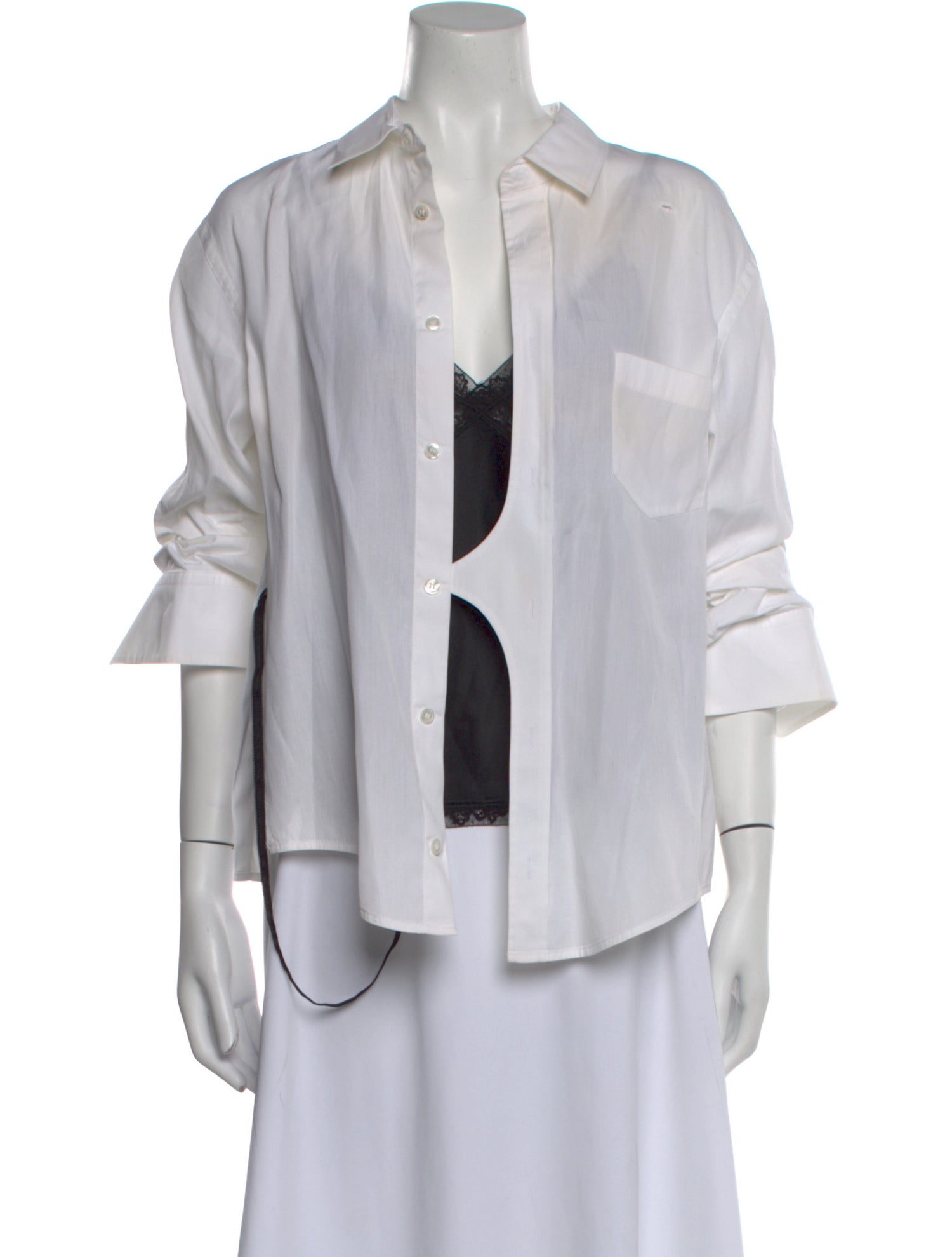 Alexander Wang Three-Quarter Sleeve Button-Up Top