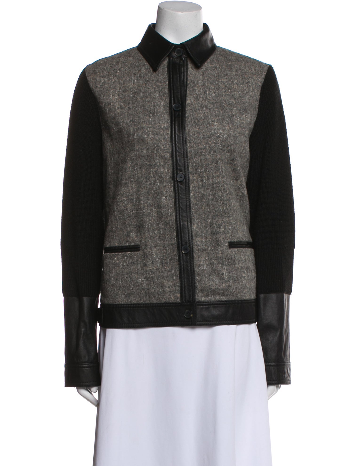 Alexander Wang Wool Colorblock Pattern Bomber Jacket