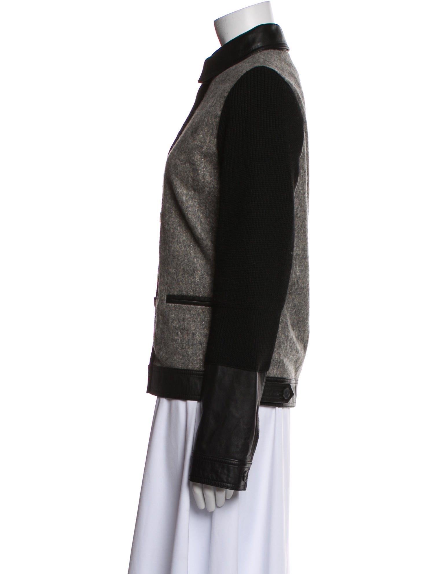 Alexander Wang Wool Colorblock Pattern Bomber Jacket