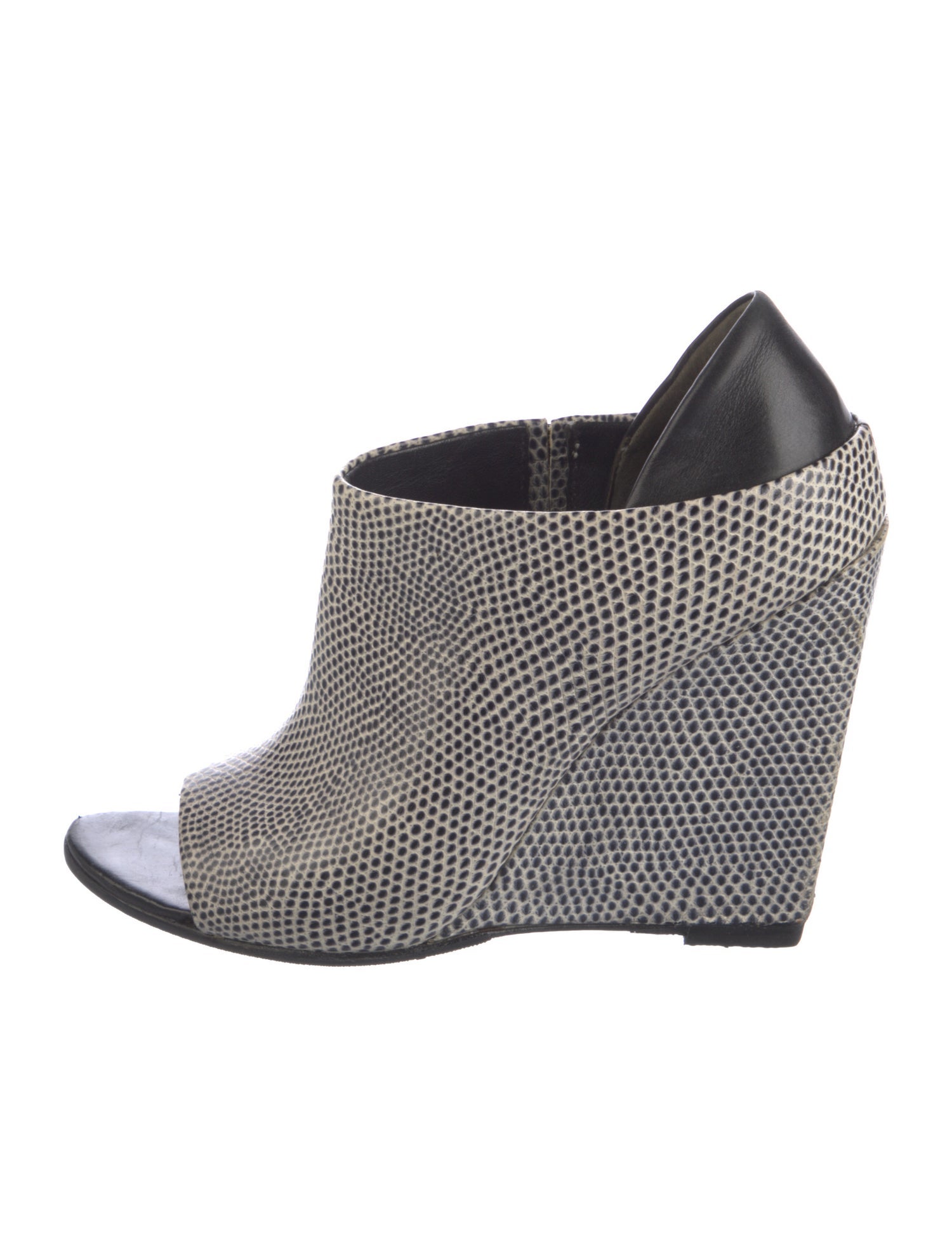 Alexander Wang Embossed Leather Animal Print Sandals