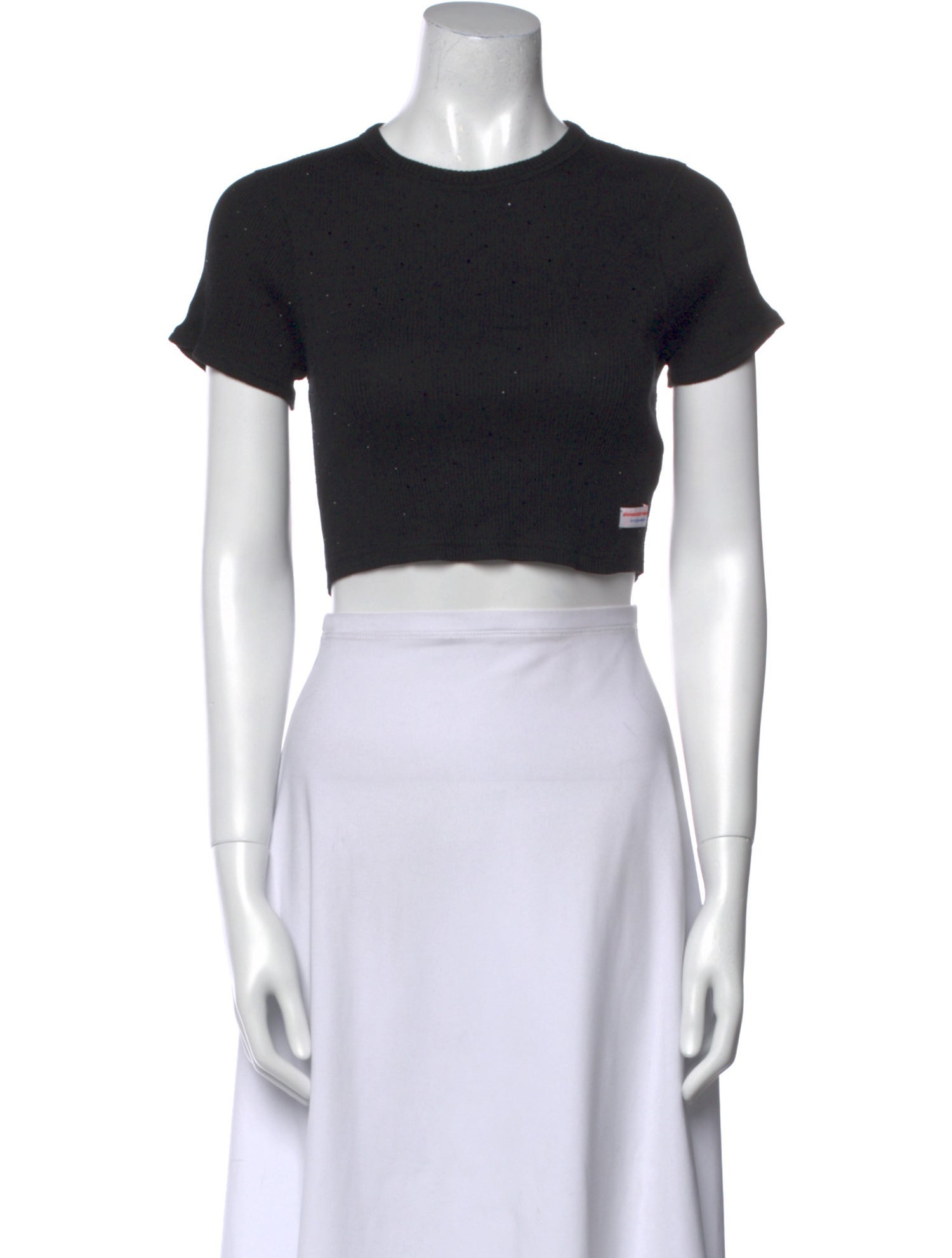 Alexander Wang Crew Neck Short Sleeve Crop Top