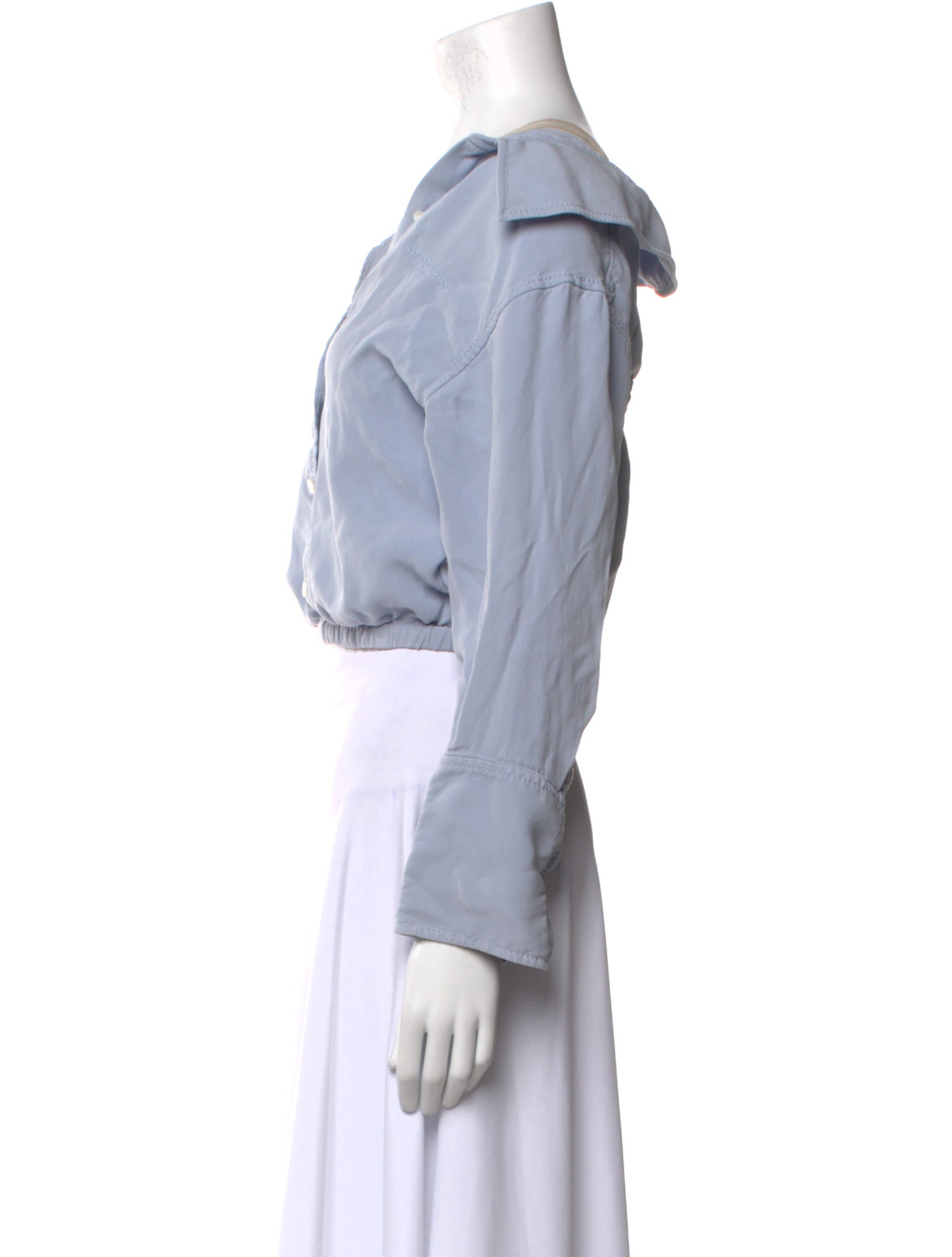 Alexander Wang Silk Scoop Neck Crop Top