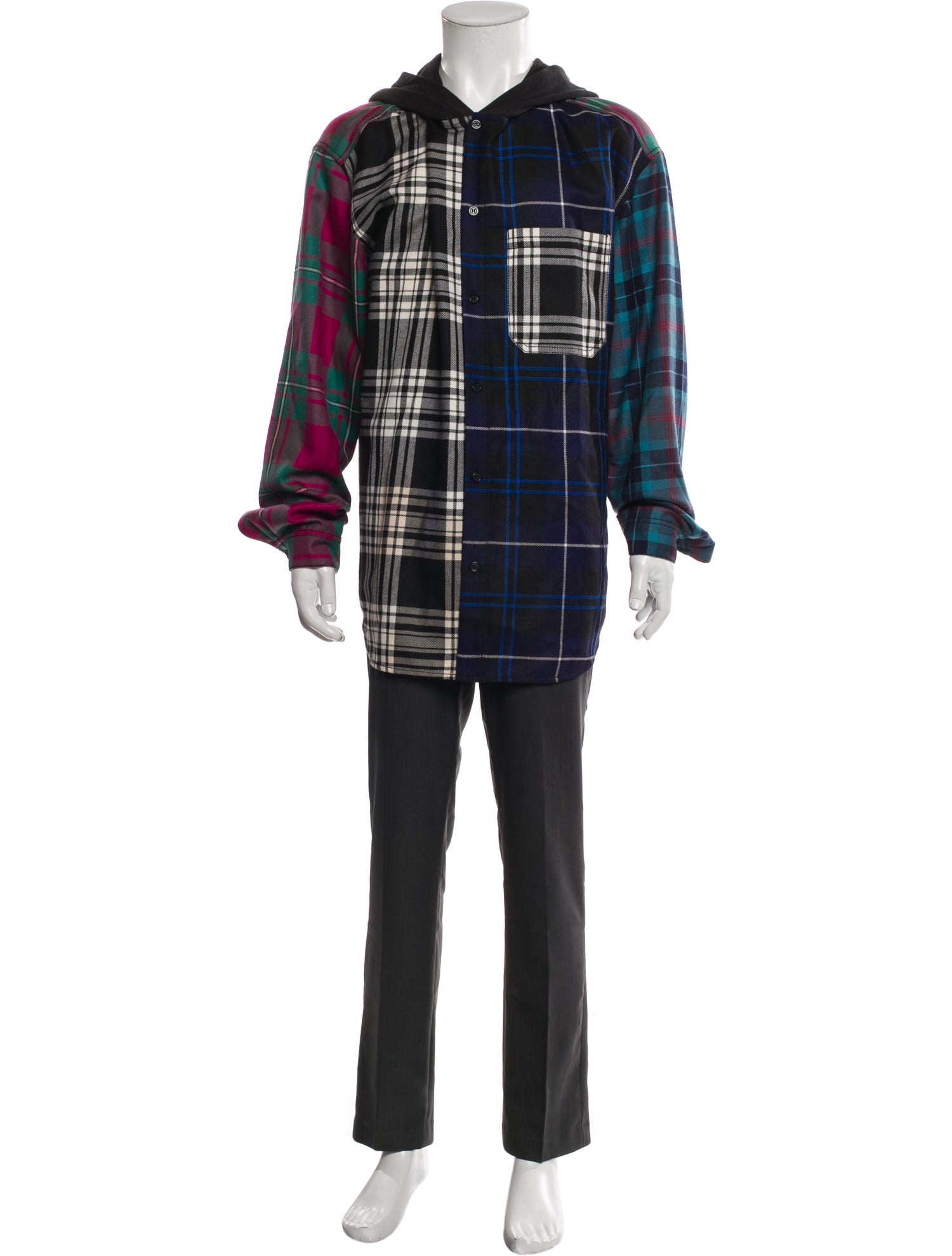 Alexander Wang Wool Plaid Print Parka