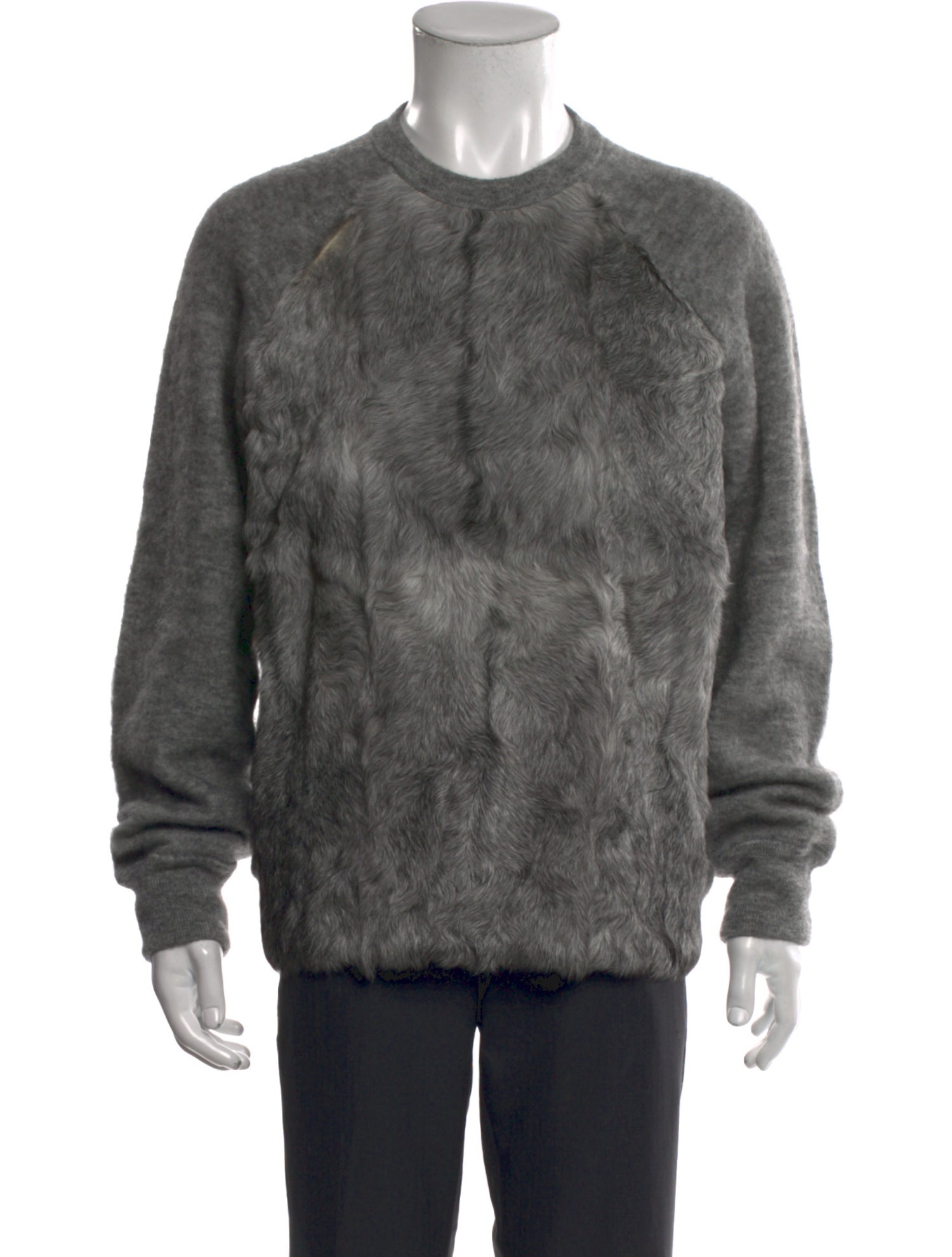 Alexander Wang Goat Fur Crew Neck Cardigan