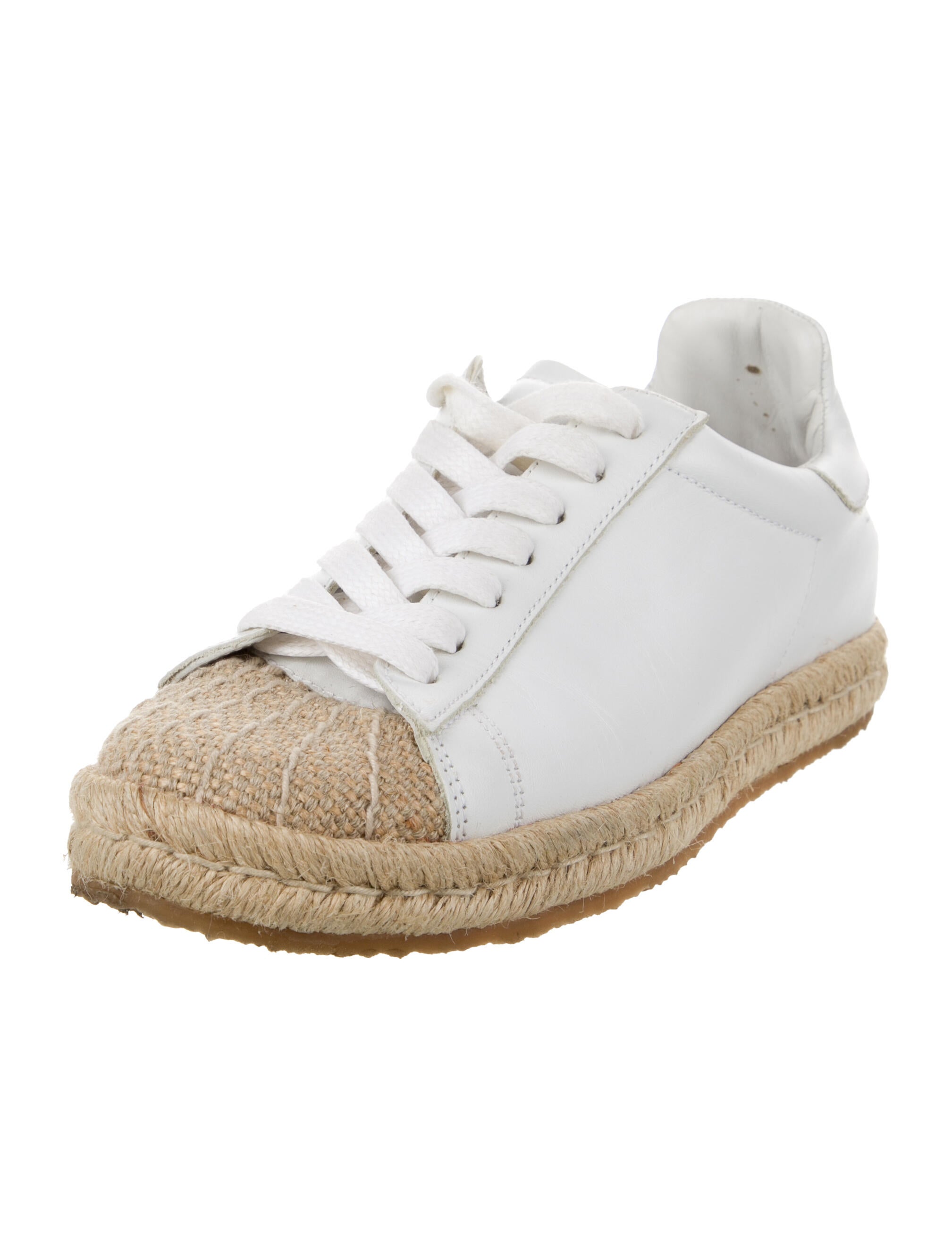 Alexander Wang Leather Colorblock Pattern Espadrille Sneakers