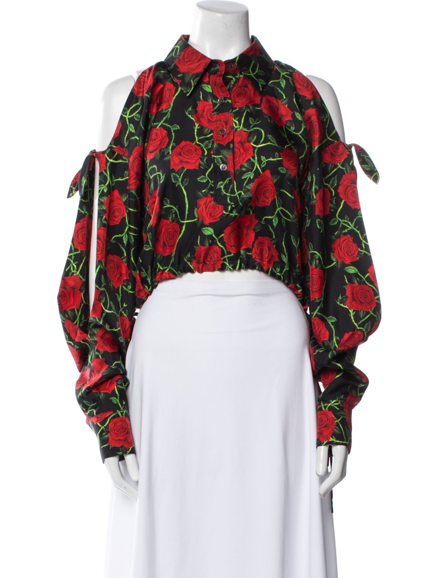 Alexander Wang Silk Floral Print Crop Top