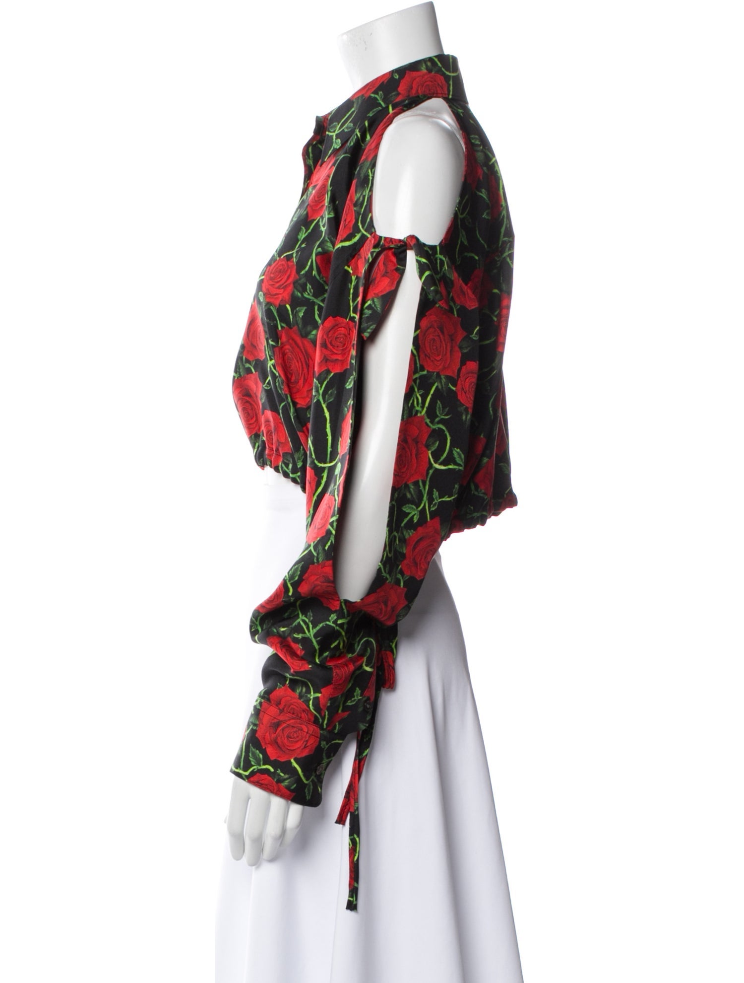 Alexander Wang Silk Floral Print Crop Top