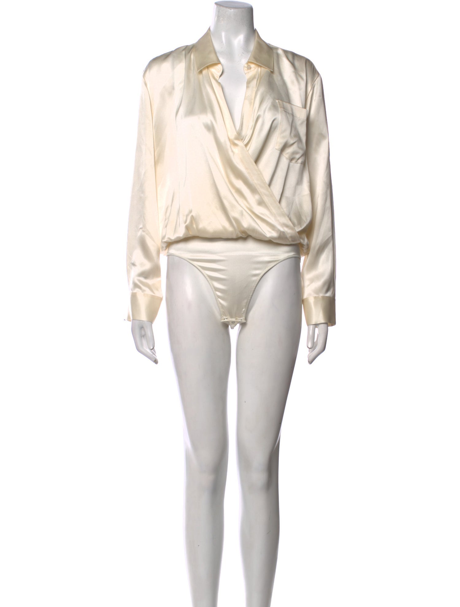 T by Alexander Wang Silk V-Neck Bodysuit