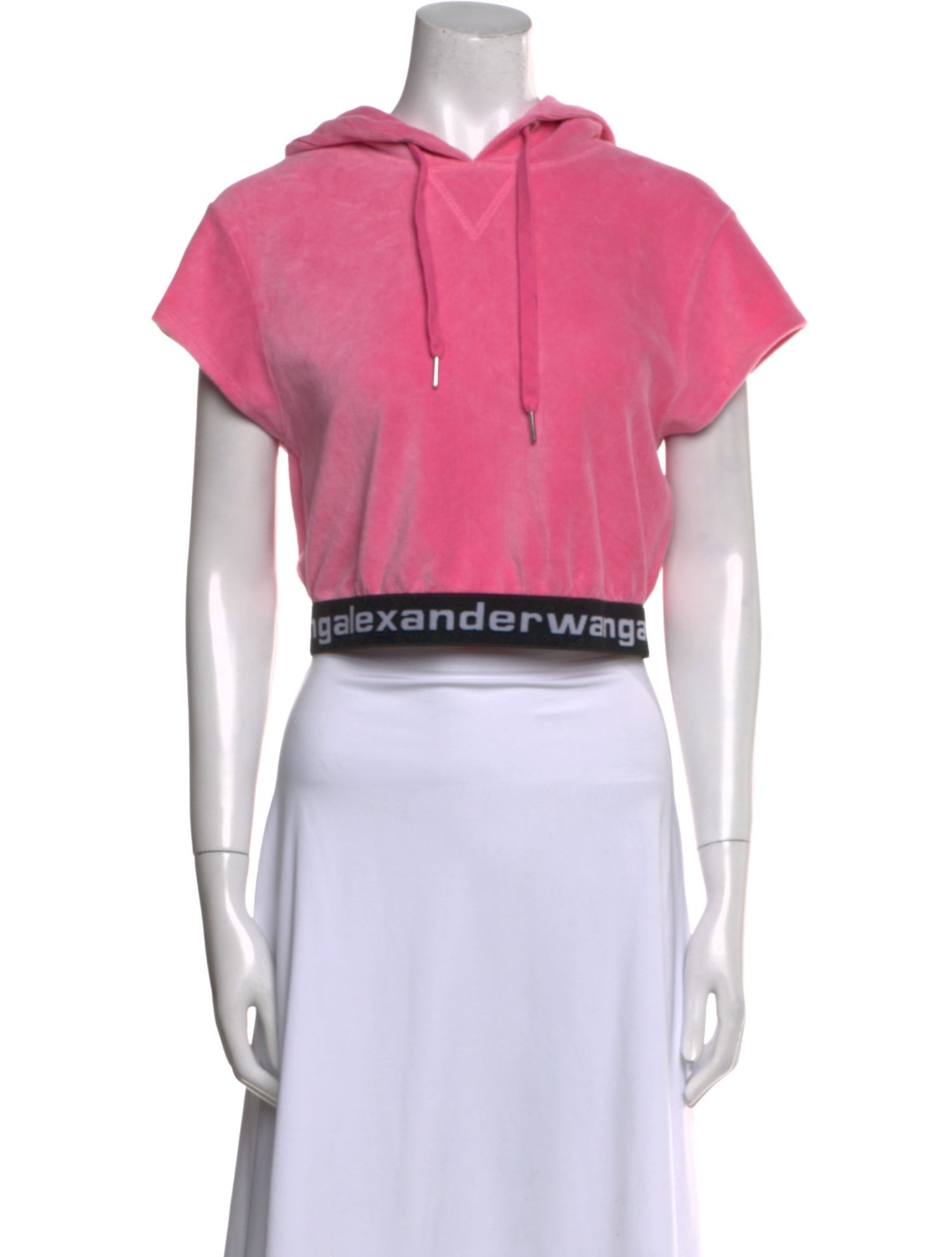 T by Alexander Wang Crew Neck Short Sleeve Crop Top