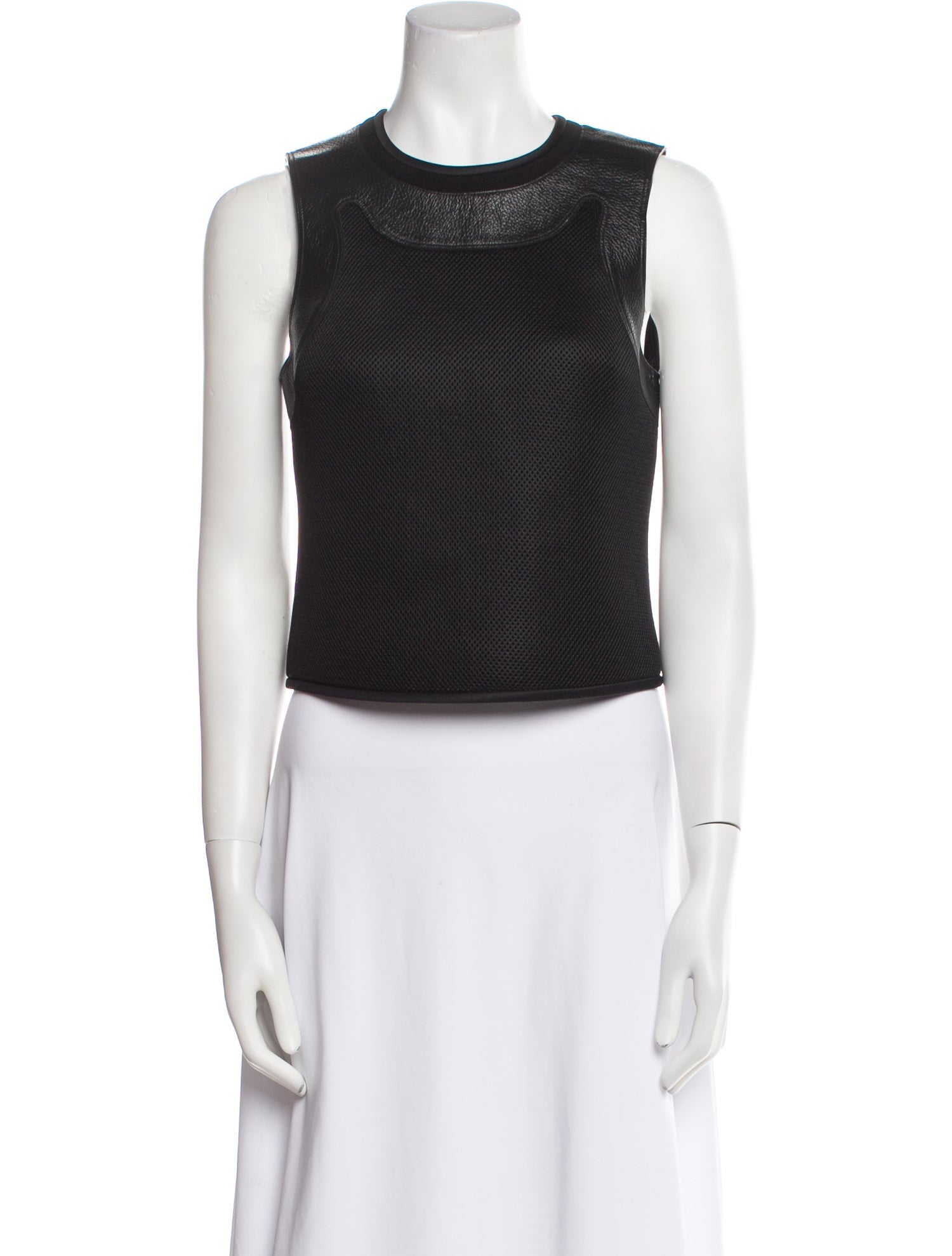 Alexander Wang Crew Neck Sleeveless Crop Top