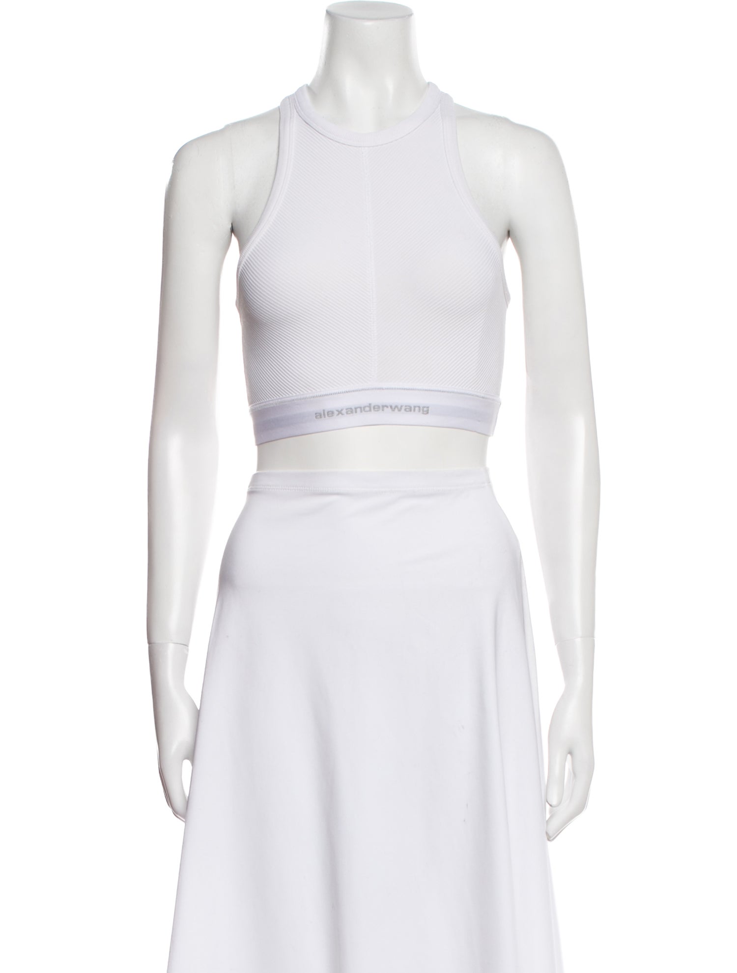 Alexander Wang Crew Neck Sleeveless Crop Top