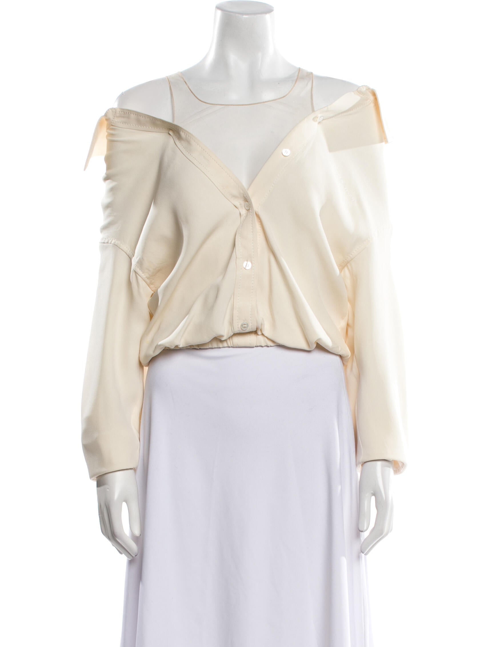 Alexander Wang Off-The-Shoulder Short Sleeve Crop Top