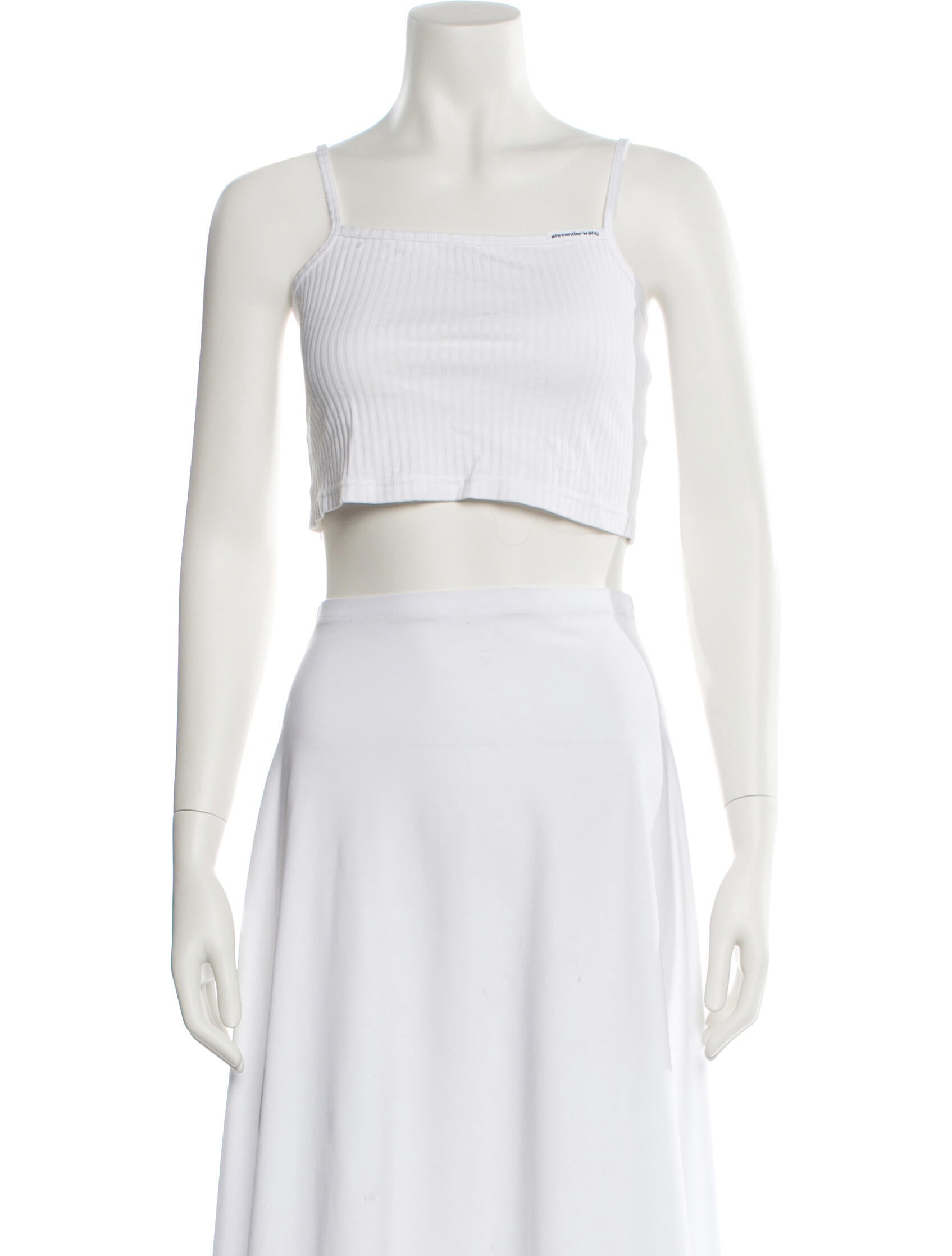 Alexander Wang Square Neckline Sleeveless Crop Top