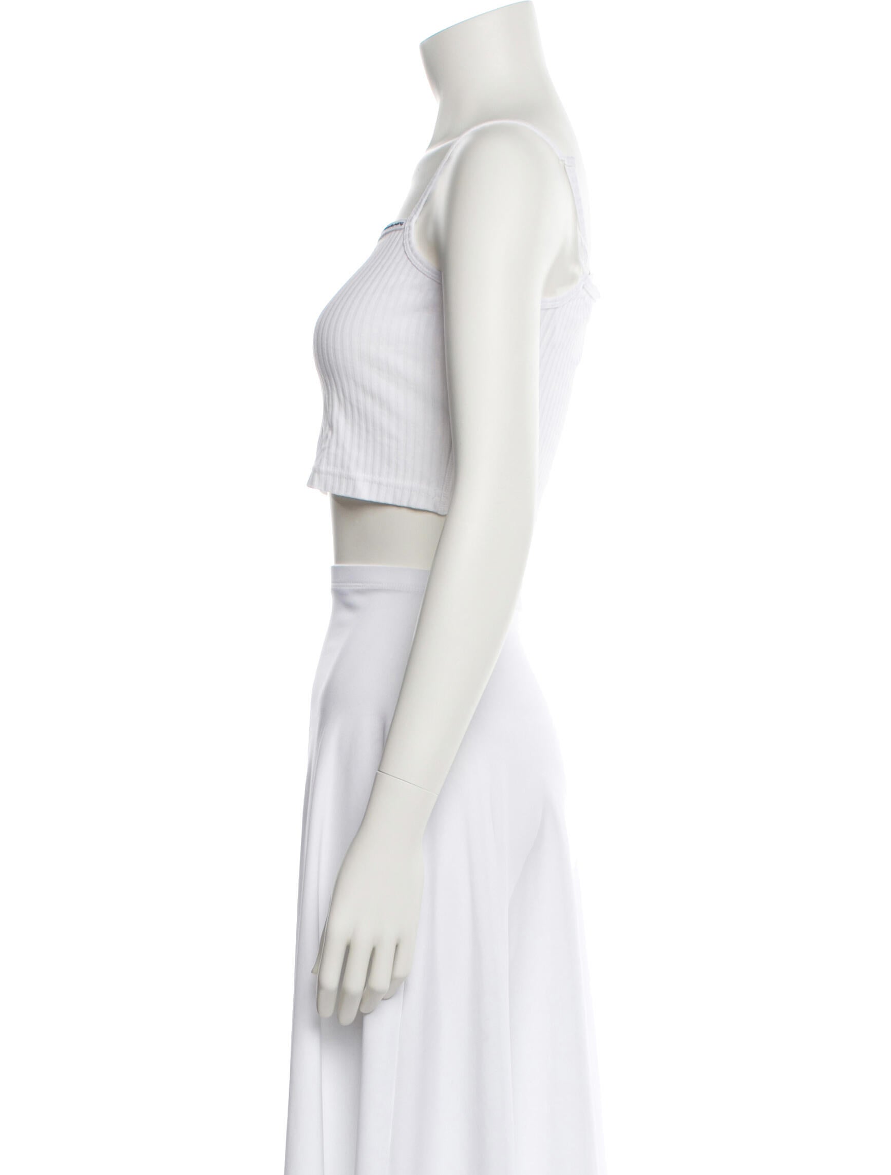 Alexander Wang Square Neckline Sleeveless Crop Top