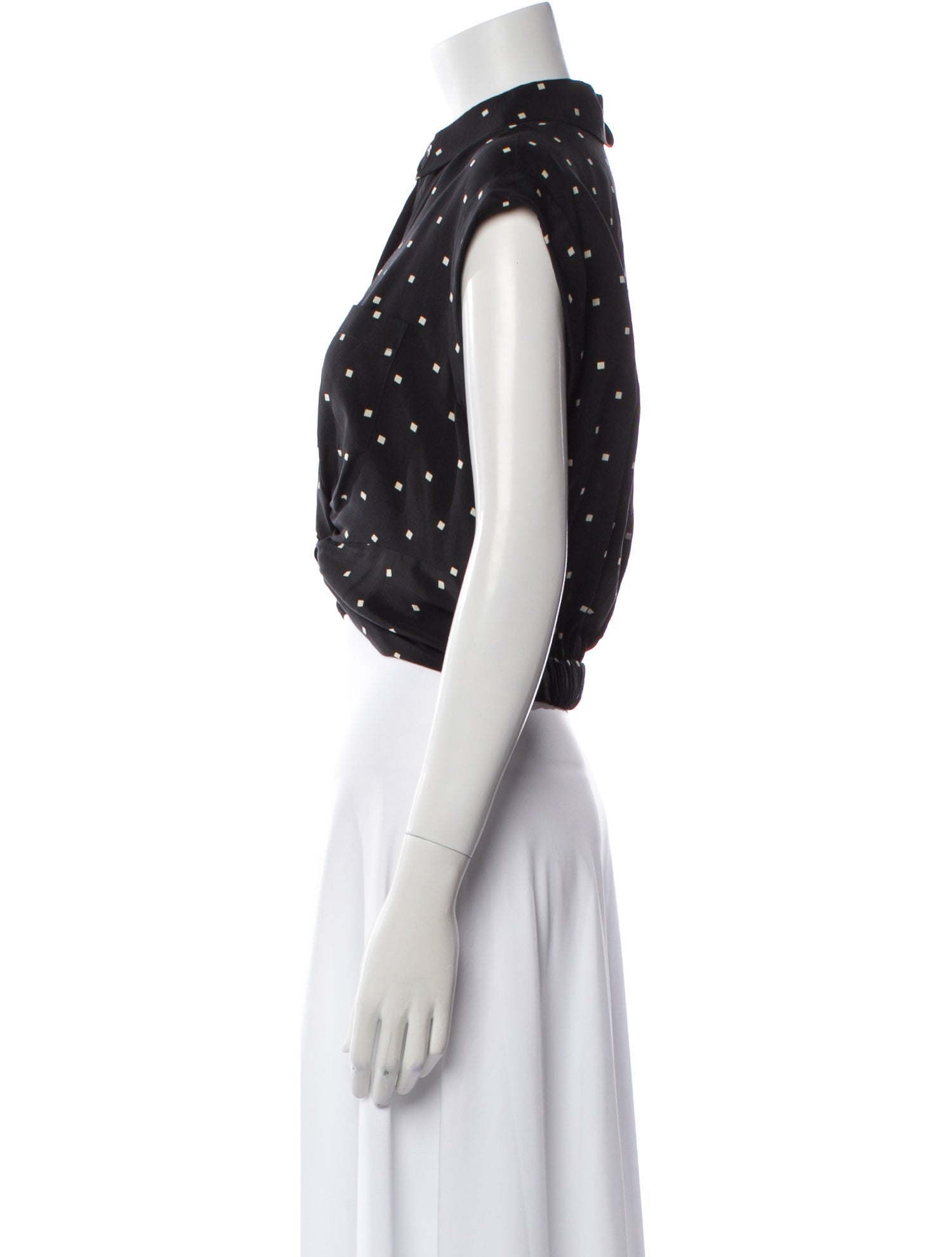 Alexander Wang Silk Polka Dot Print Crop Top