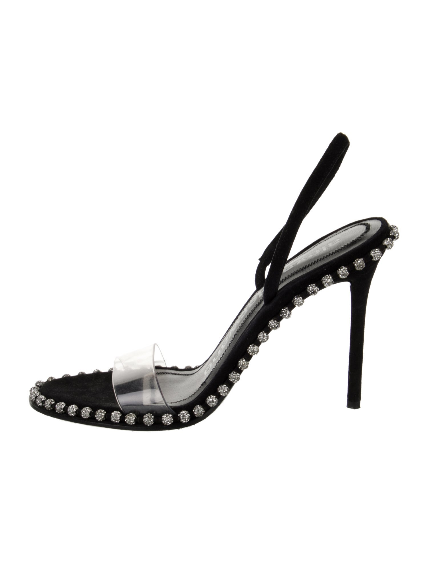 Alexander Wang Suede Crystal Embellishments Slingback Sandals