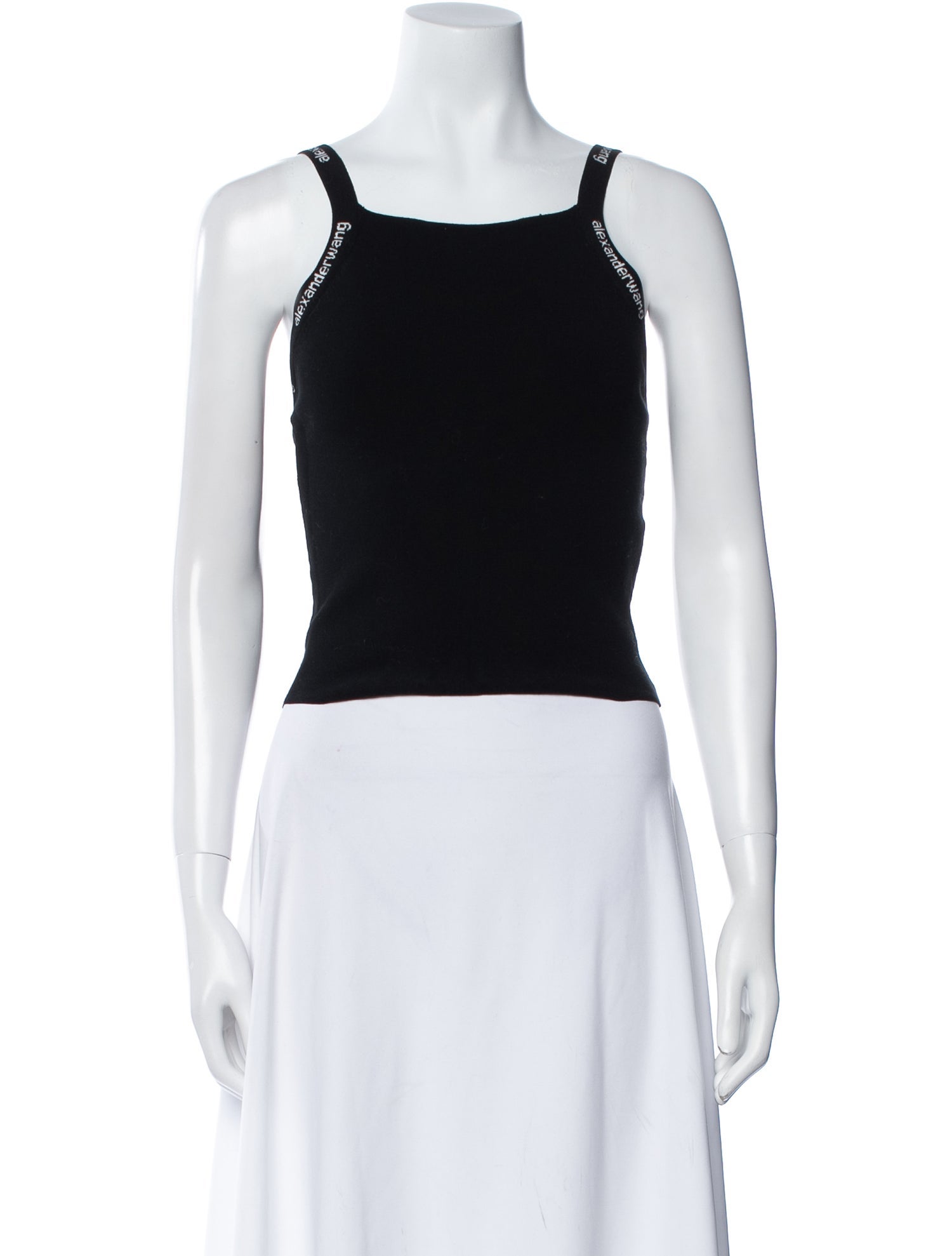 Alexander Wang Square Neckline Sleeveless Crop Top