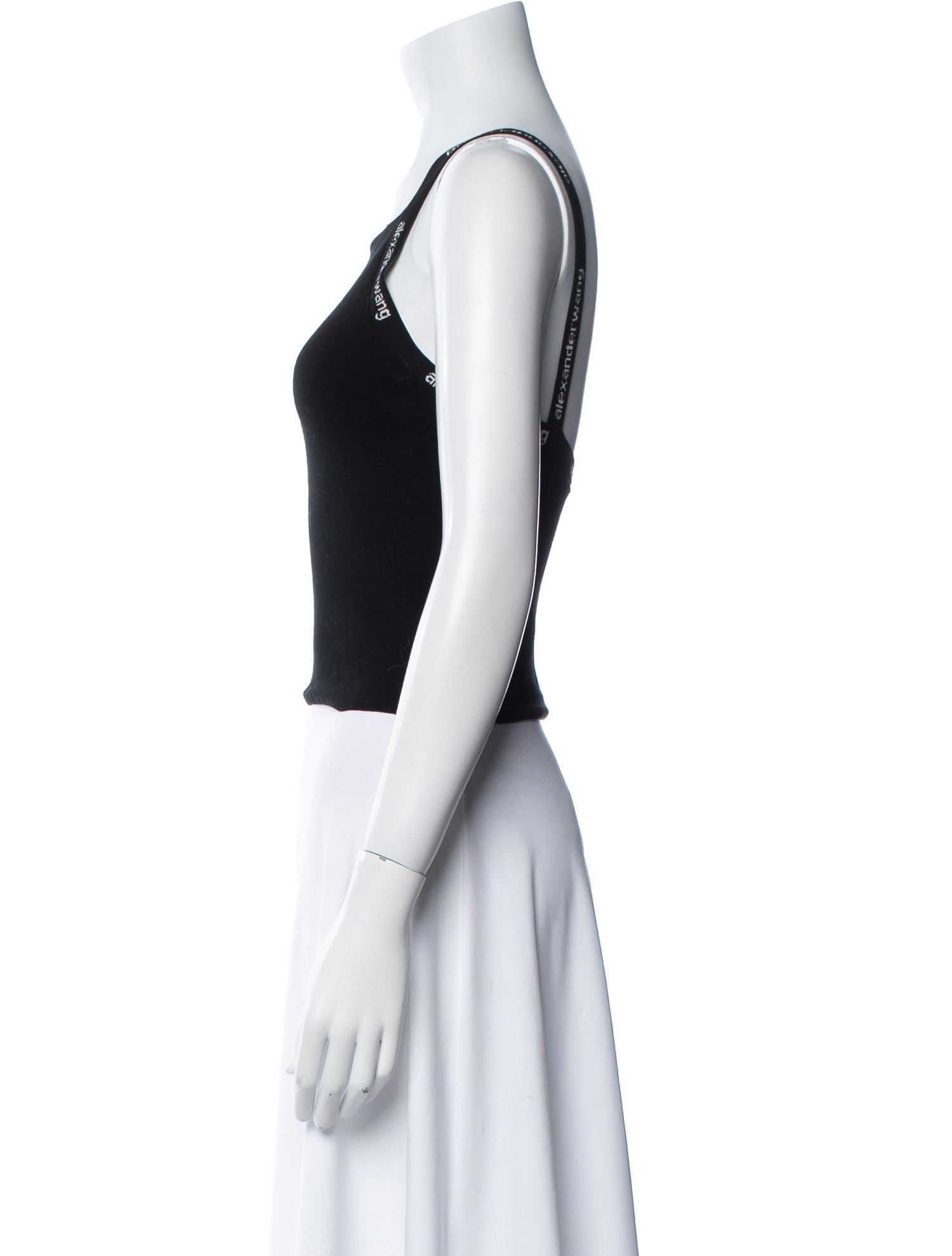 Alexander Wang Square Neckline Sleeveless Crop Top