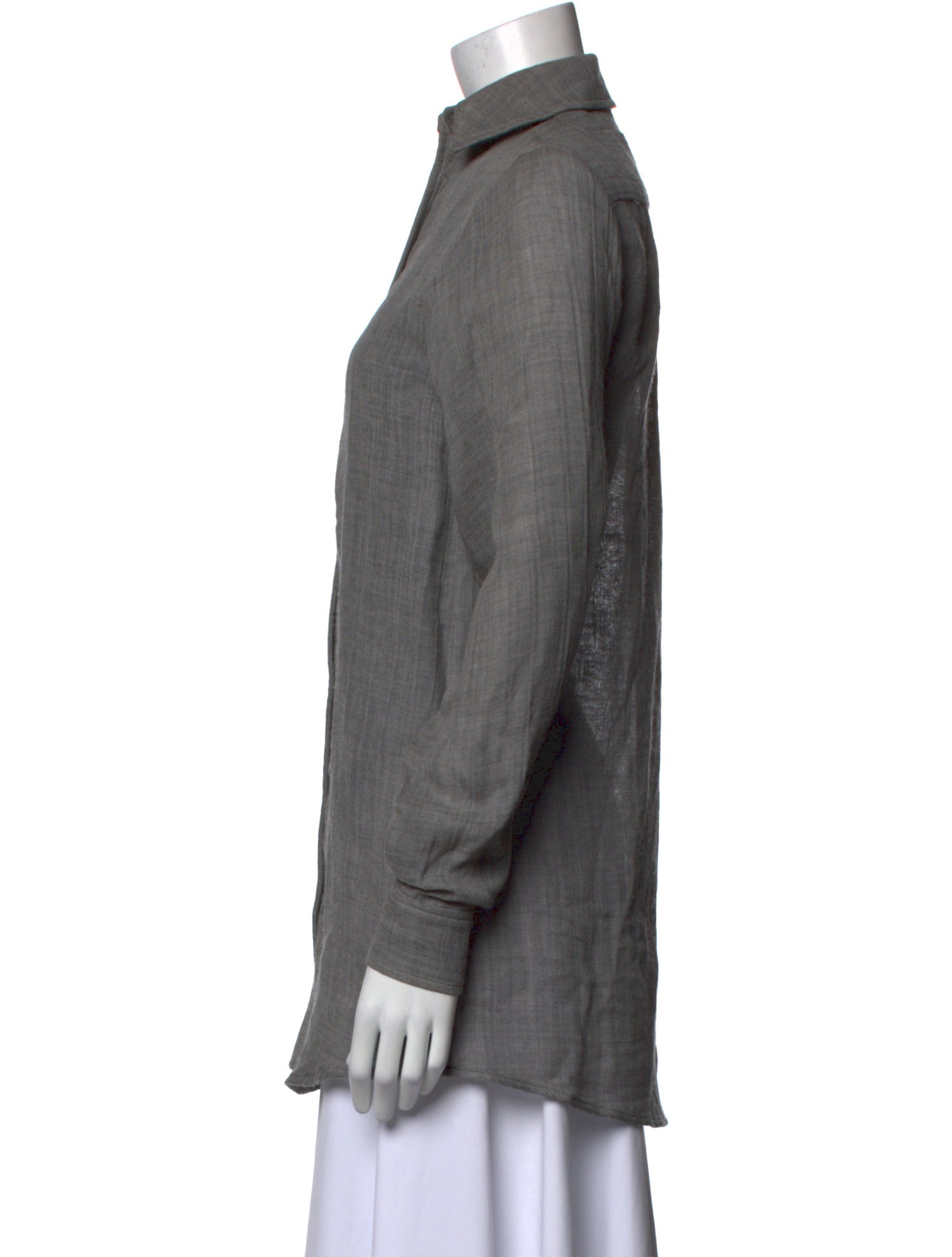 Alexander Wang Virgin Wool Long Sleeve Button-Up Top