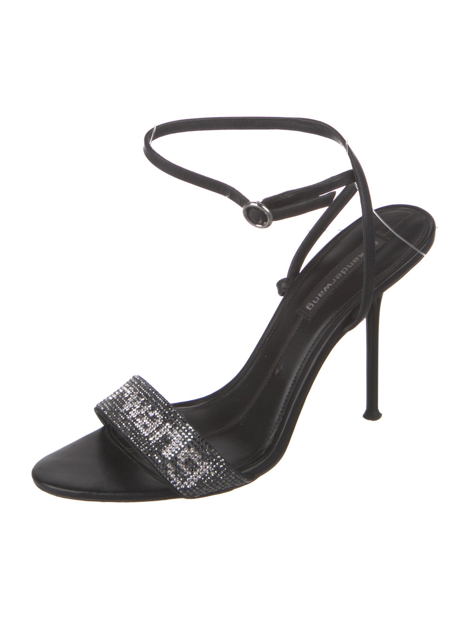 Alexander Wang Leather Crystal Embellishments Sandals