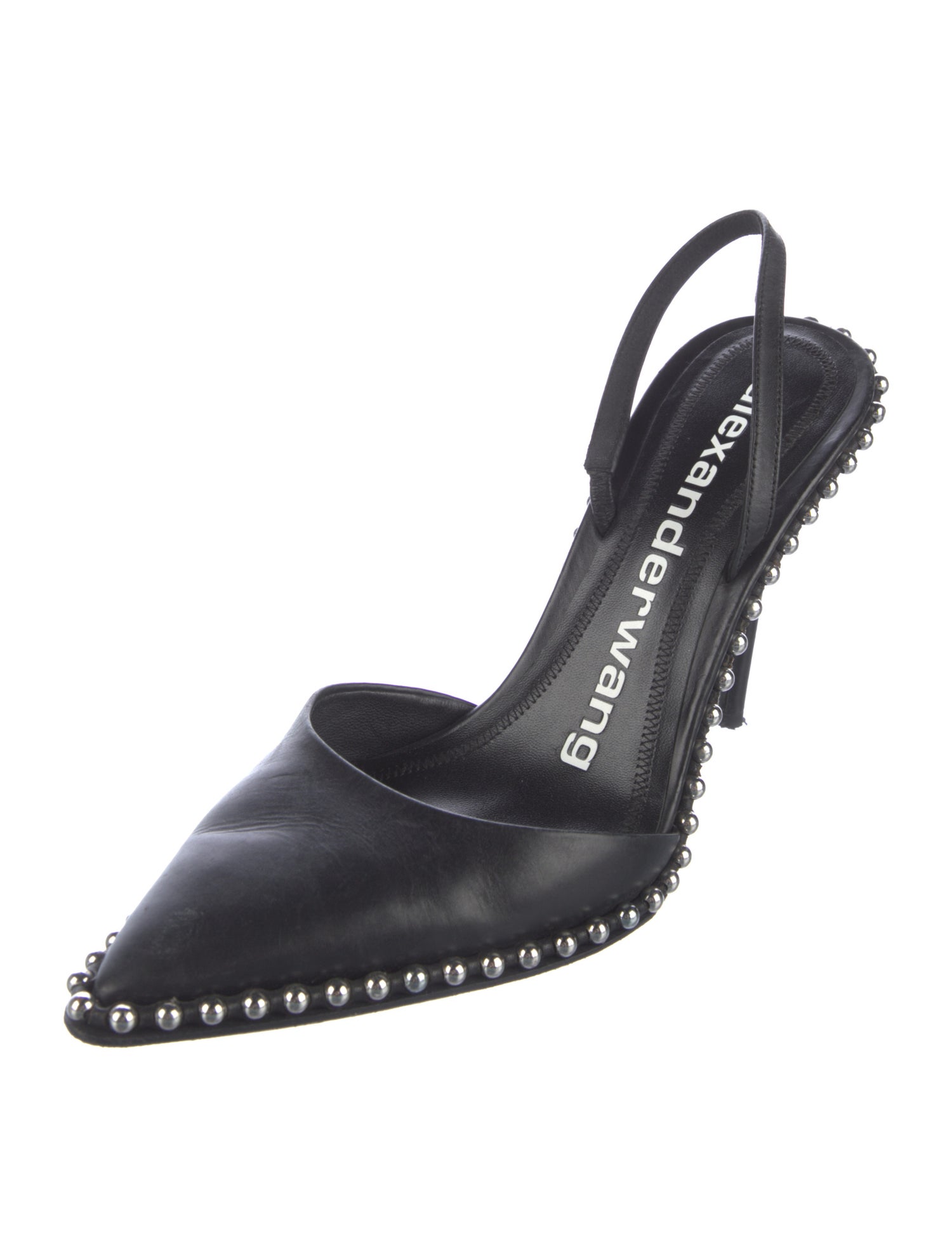 Alexander Wang Leather Studded Accents Slingback Pumps