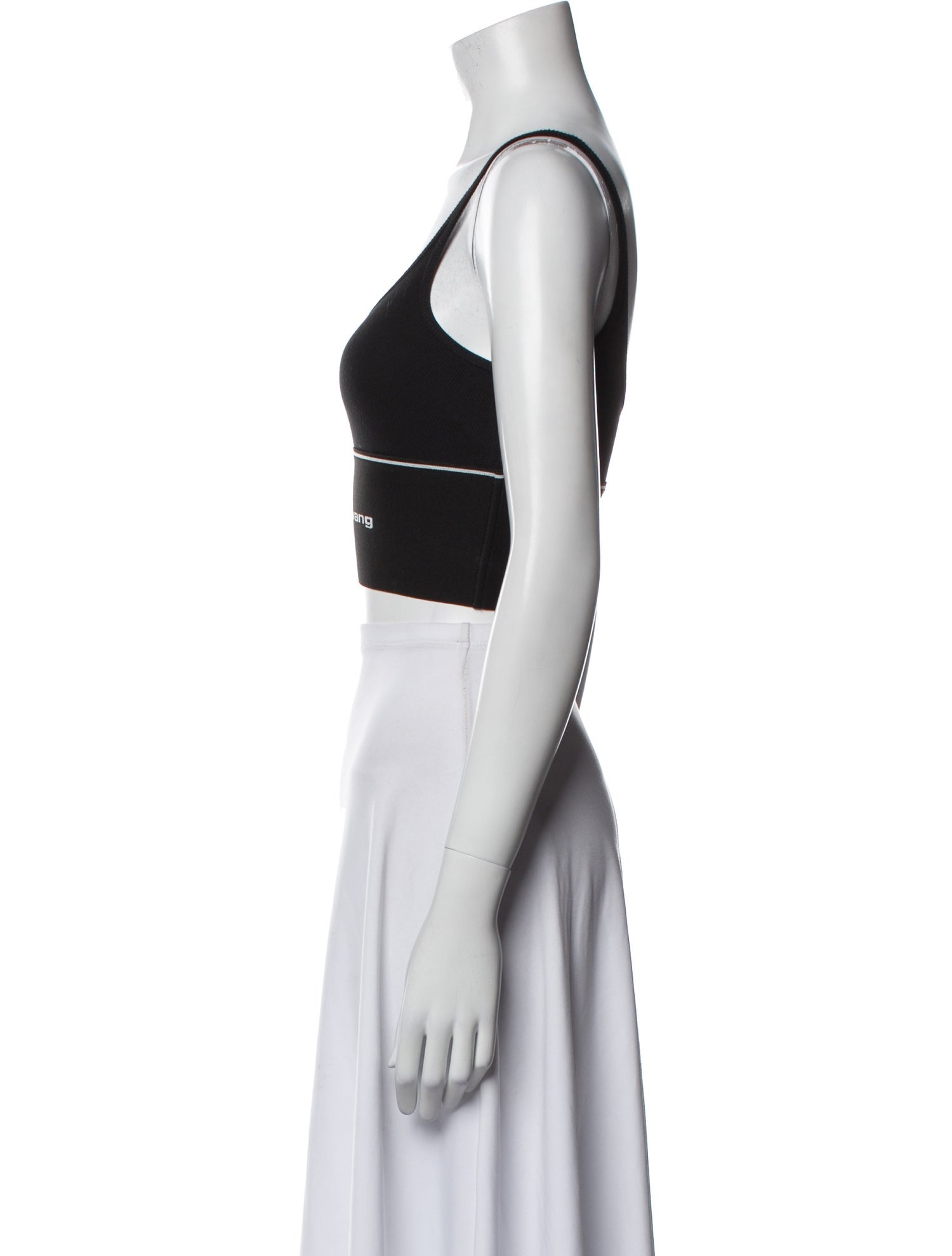 Alexander Wang Graphic Print Scoop Neck Crop Top