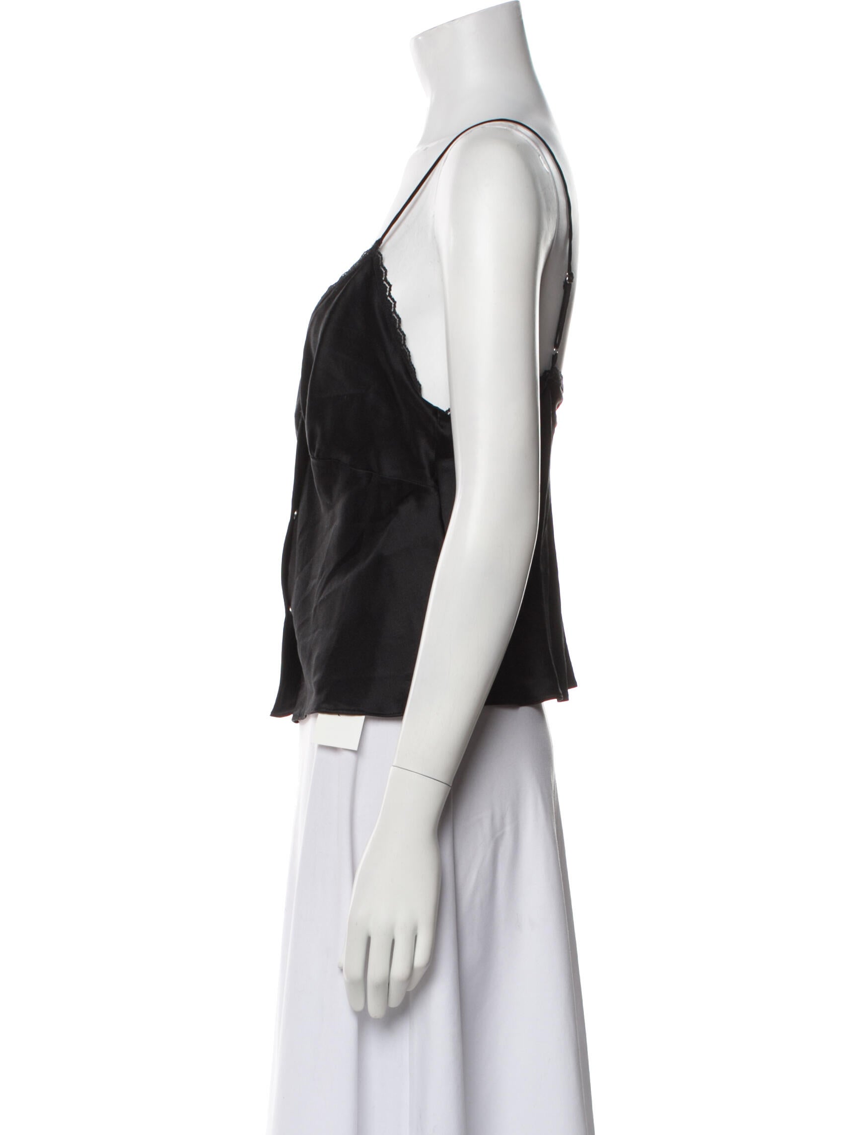 Alexander Wang Silk V-Neck Crop Top