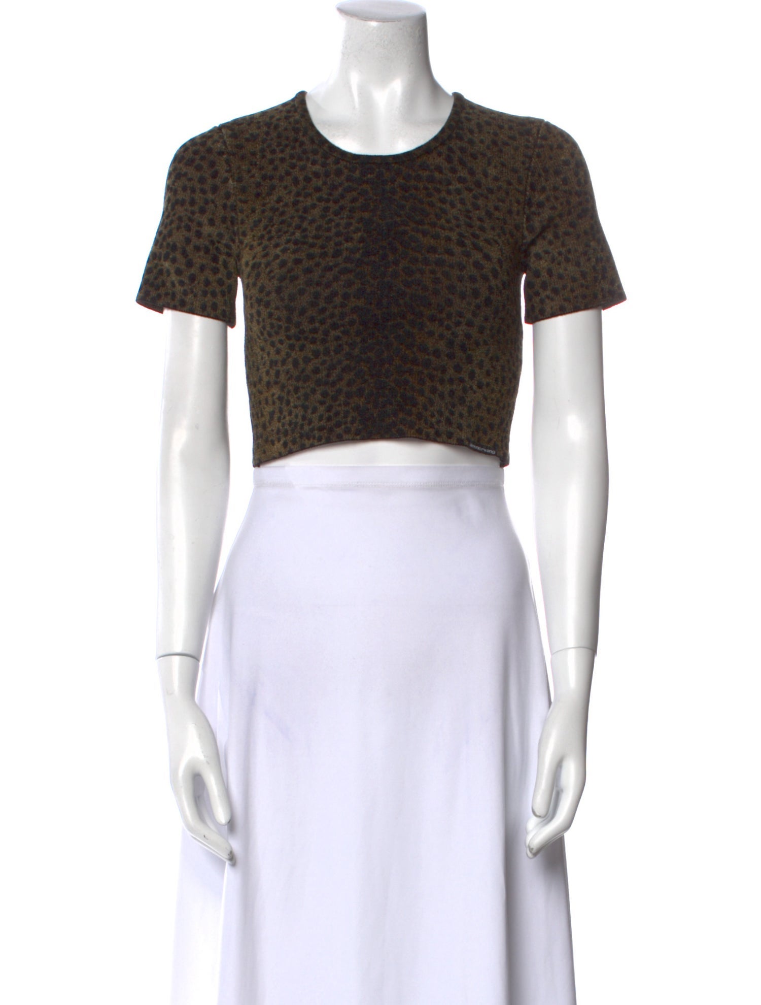 Alexander Wang Crew Neck Short Sleeve Crop Top